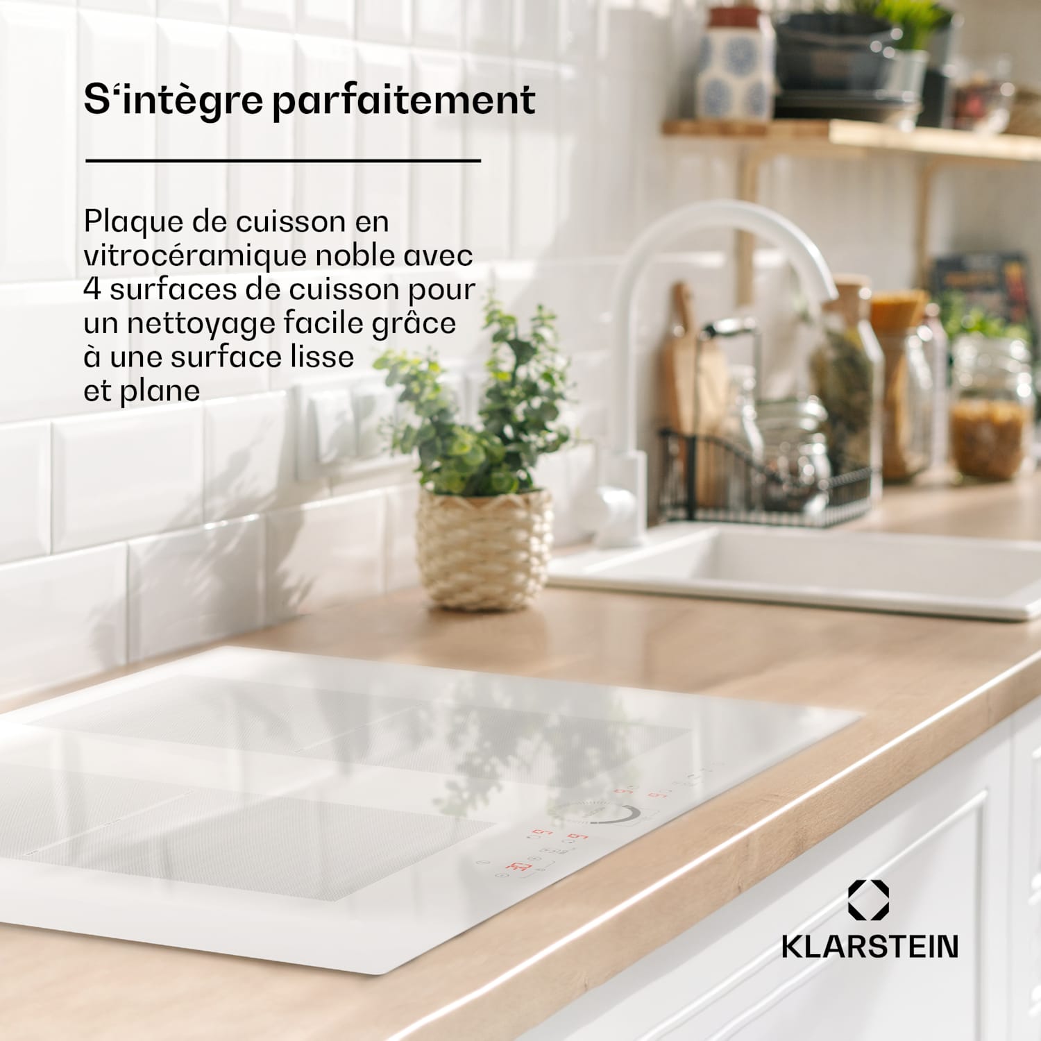 Delicatessa 70 Flex Plaque de cuisson encastrable à induction 4 zones 7000 W vitrocéramique Flex | 70 cm | Blanc