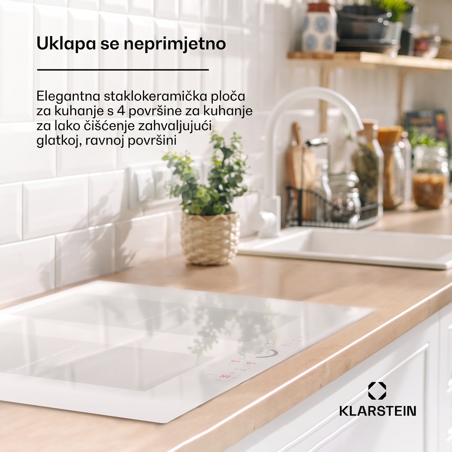 Magnichef 4 Flex, ugradbena indukcijska ploča, 4 zone, 7000W, staklokeramika Flex | 70 cm | Bijela
