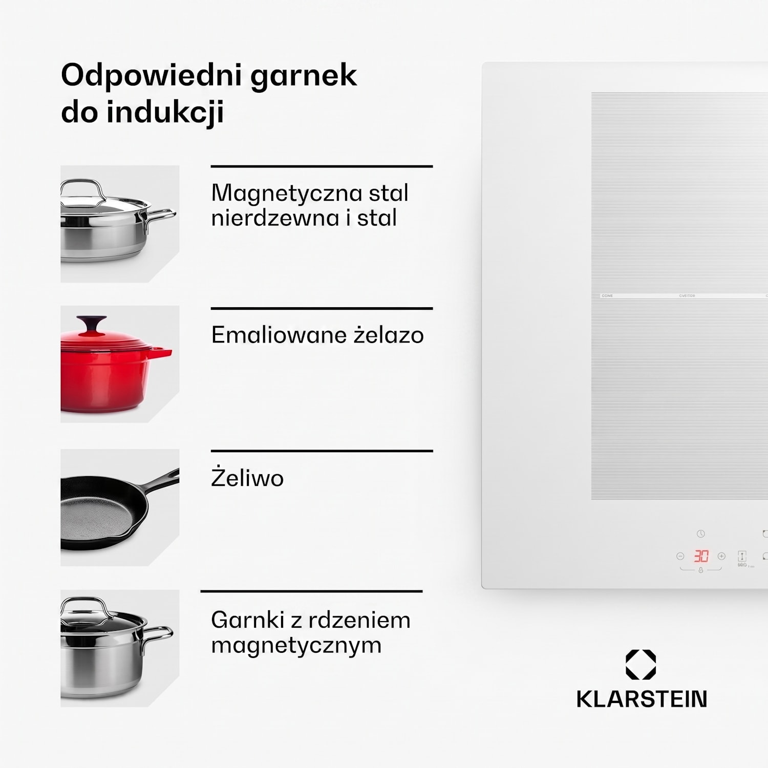 Delicatessa 70 Flex, płyta indukcyjna, 4 strefy, 7000 W, ceramika szklana Flex | 70 cm | Biały