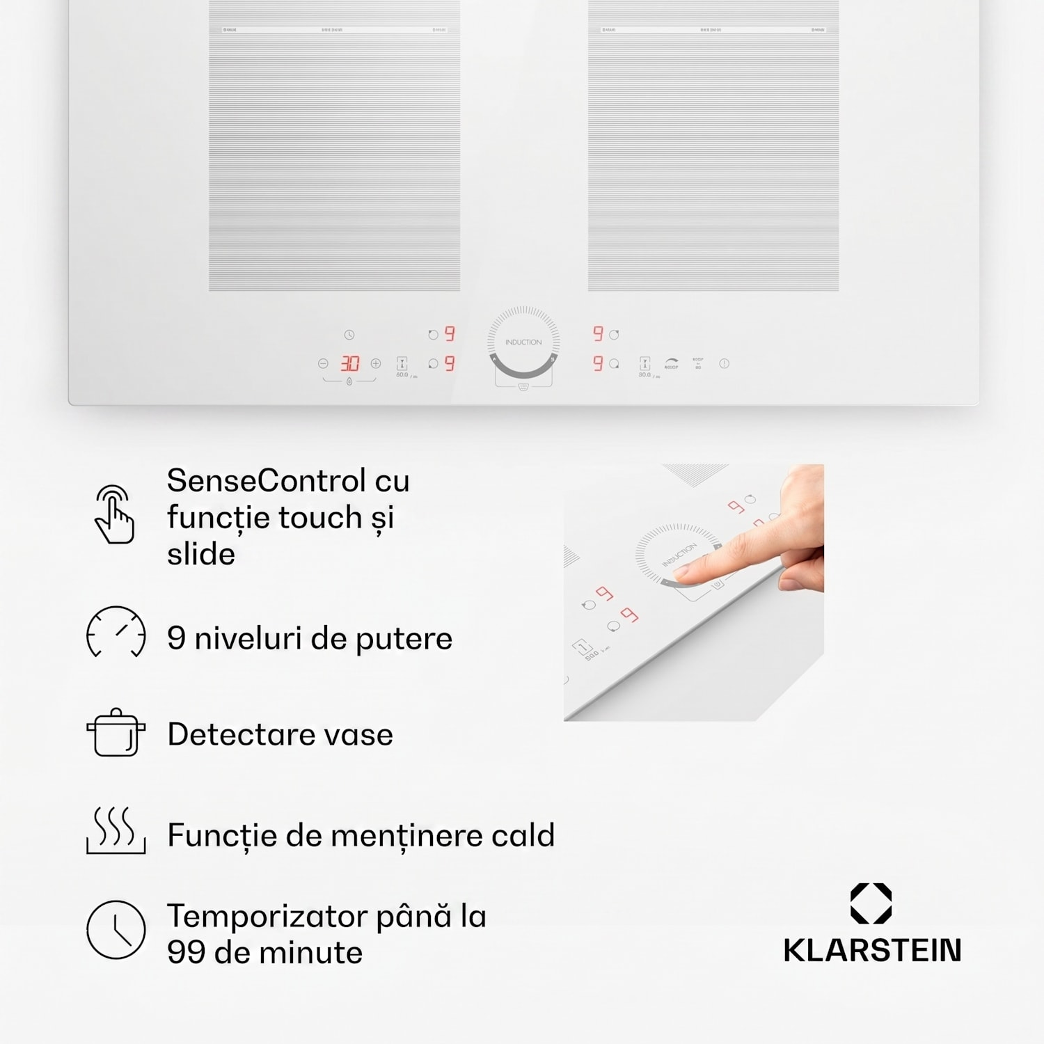 Delicatessa 70 Flex, plită cu inducție încorporabilă, 4 zone, 7000 W, sticlă ceramică. Flex | 70 cm | Alb