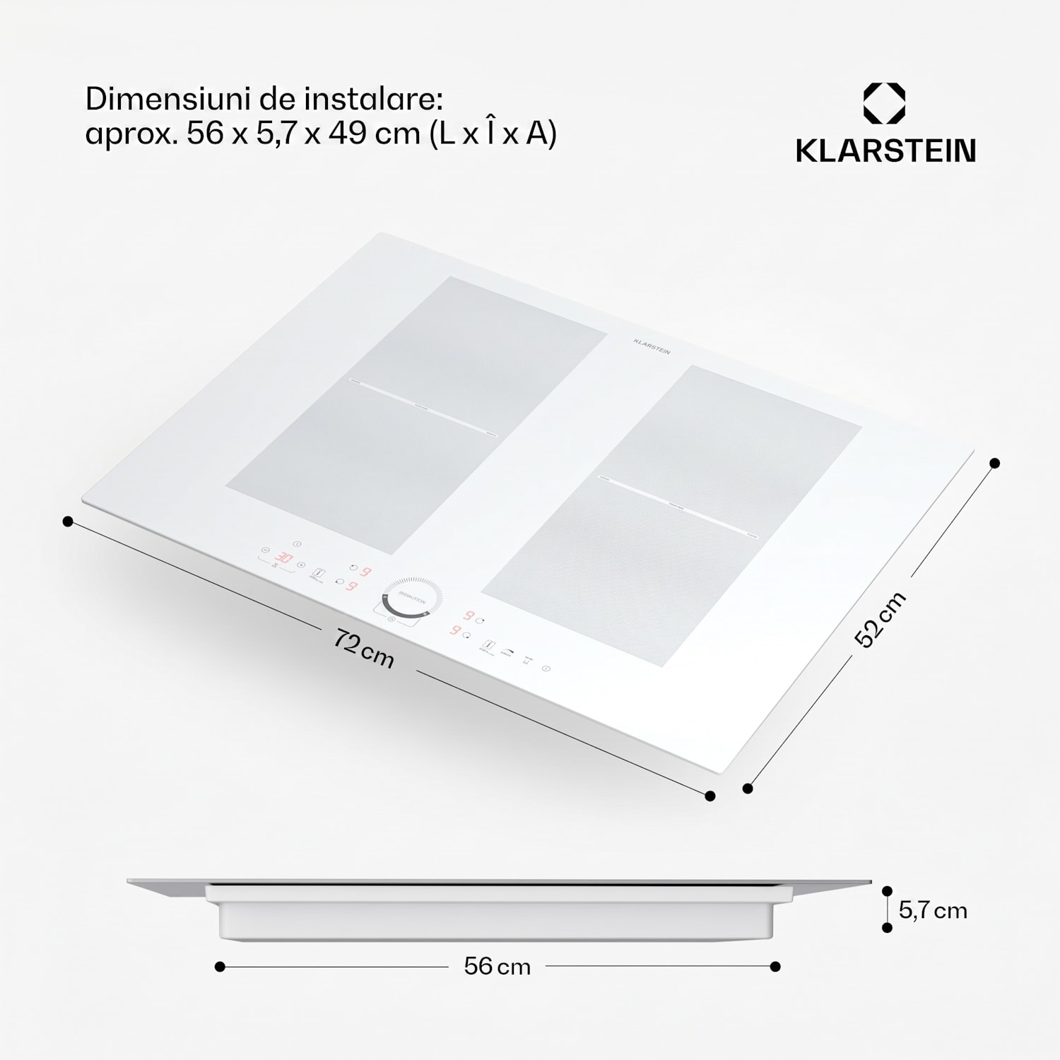 Delicatessa 70 Flex, plită cu inducție încorporabilă, 4 zone, 7000 W, sticlă ceramică. Flex | 70 cm | Alb