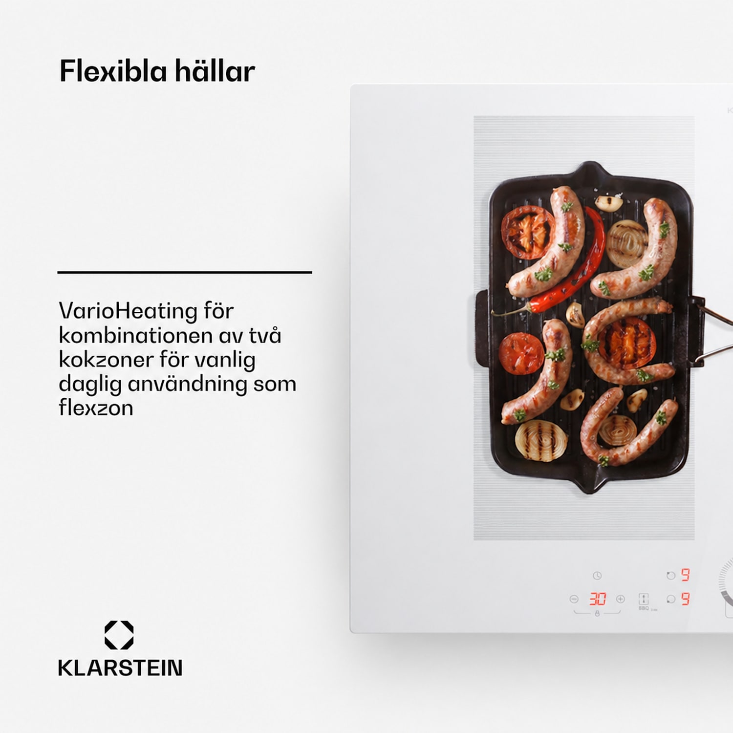 Delicatessa 70 Flex inbyggnadshäll induktion 4 zoner 7000 W glaskeramik 70 cm | 2 Flexzon | Vit