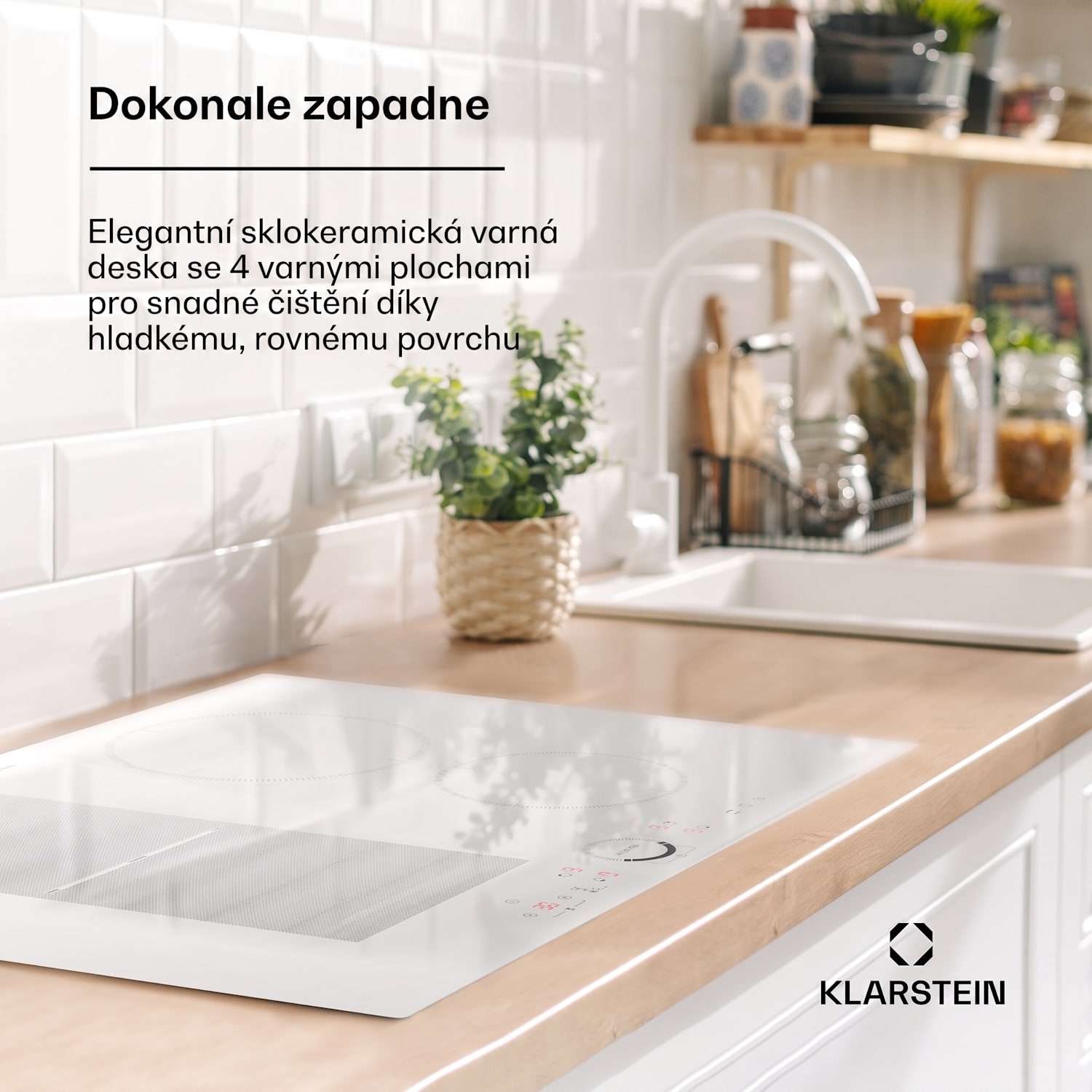 Delicatessa 70 Hybrid, vestavná indukční varná deska, 4 zóny, 7000 W, sklokeramika Hybrid | 70 cm | Bílá