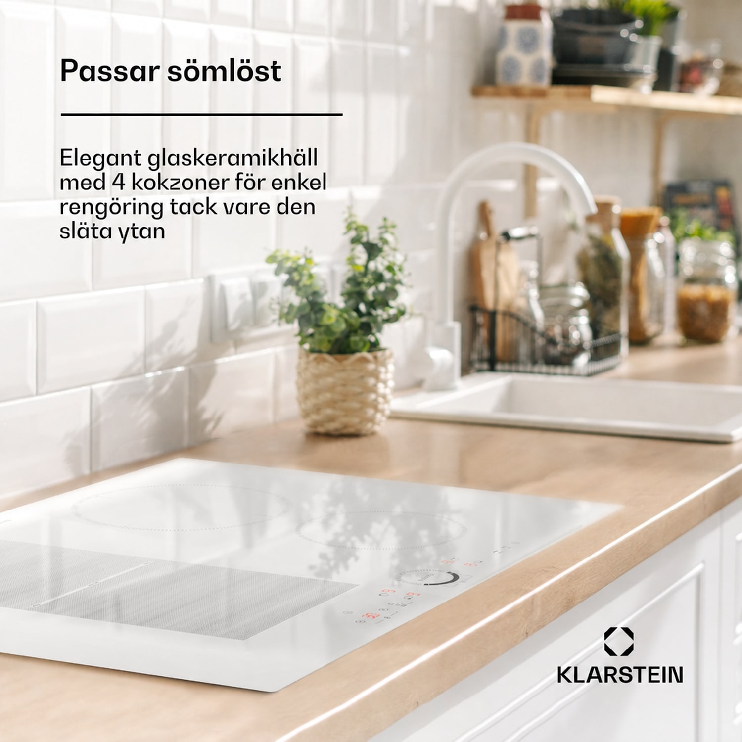 Delicatessa 70 Hybrid Inbyggnadshäll induktion 4 zoner 7000 W glaskeramik 70 cm | 1 Flexzon | Vit