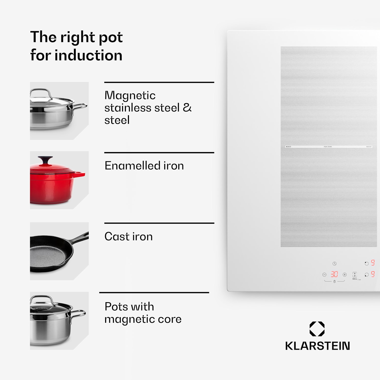 Delicatessa 70 Hybrid, ugradbena indukcijska ploča, 4 zone, 7000 W, staklokeramika 