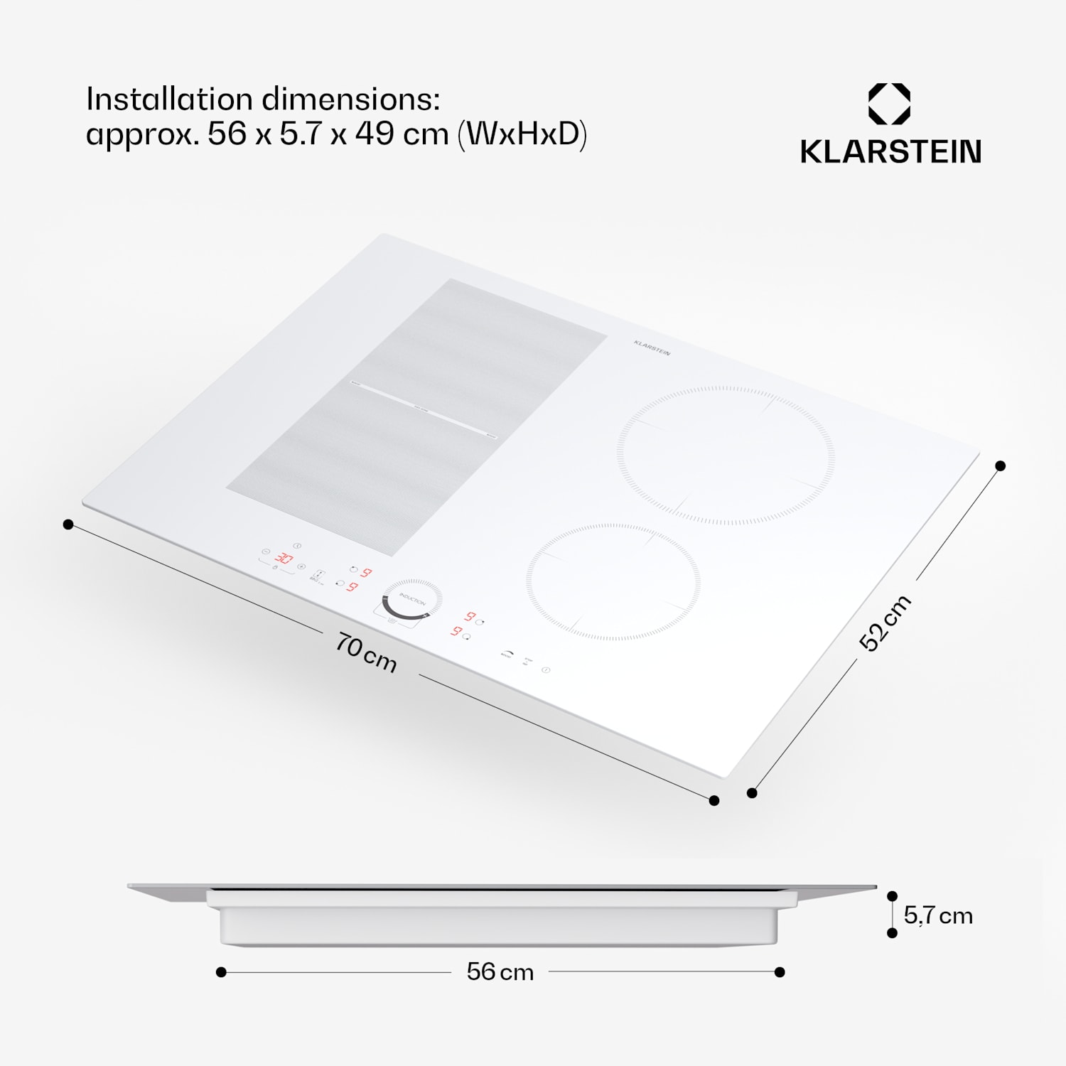 Delicatessa 70 Hybrid, ugradbena indukcijska ploča, 4 zone, 7000 W, staklokeramika 