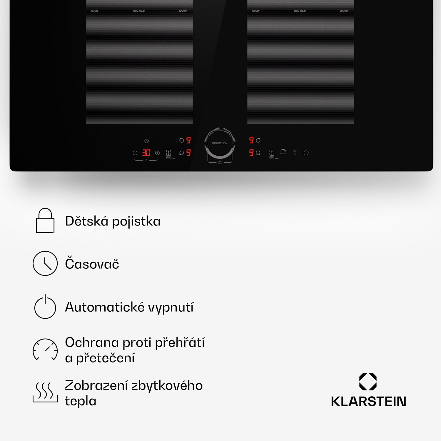 Delicatessa 77 Flex, vestavná indukční varná deska, 4 zóny, 7000 W, sklokeramika Flex | 77 cm | Černá