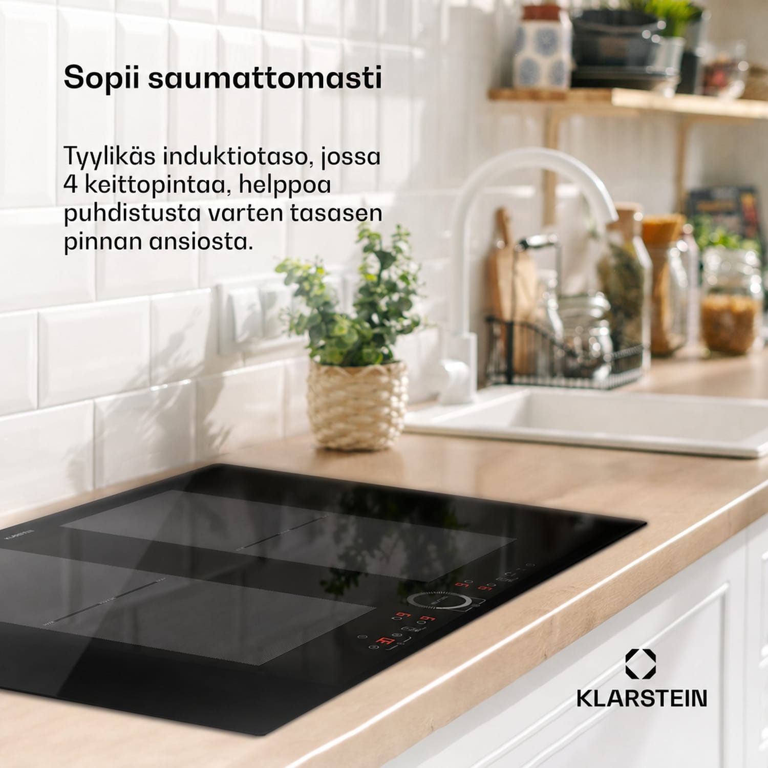 Delicatessa 77 Flex integroitava liesitaso induktio 4 aluetta 7000 W lasikeramiikka 77 cm | 2 Joustoaluetta | Musta
