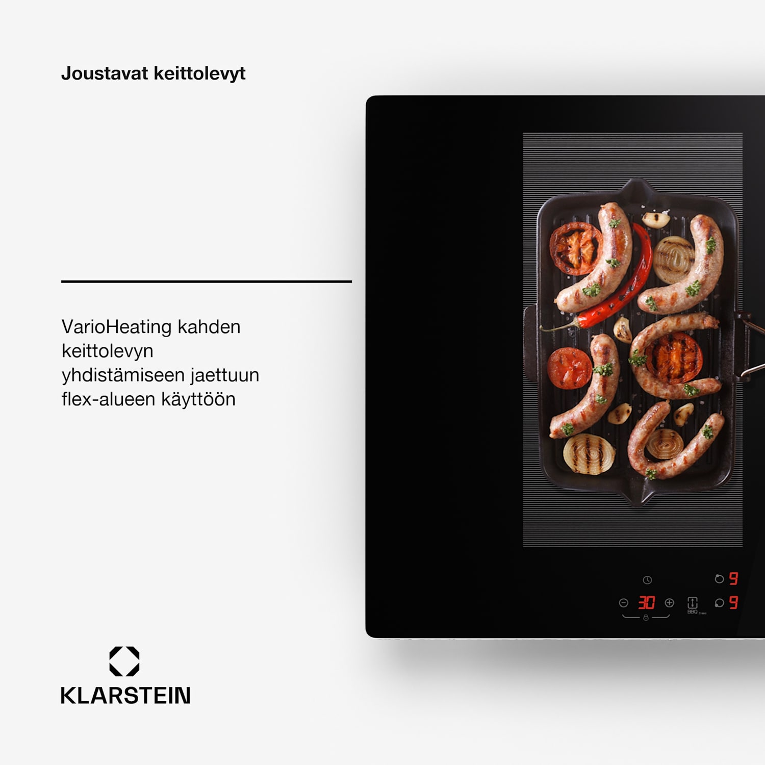 Delicatessa 77 Flex integroitava liesitaso induktio 4 aluetta 7000 W lasikeramiikka 77 cm | 2 Joustoaluetta | Musta