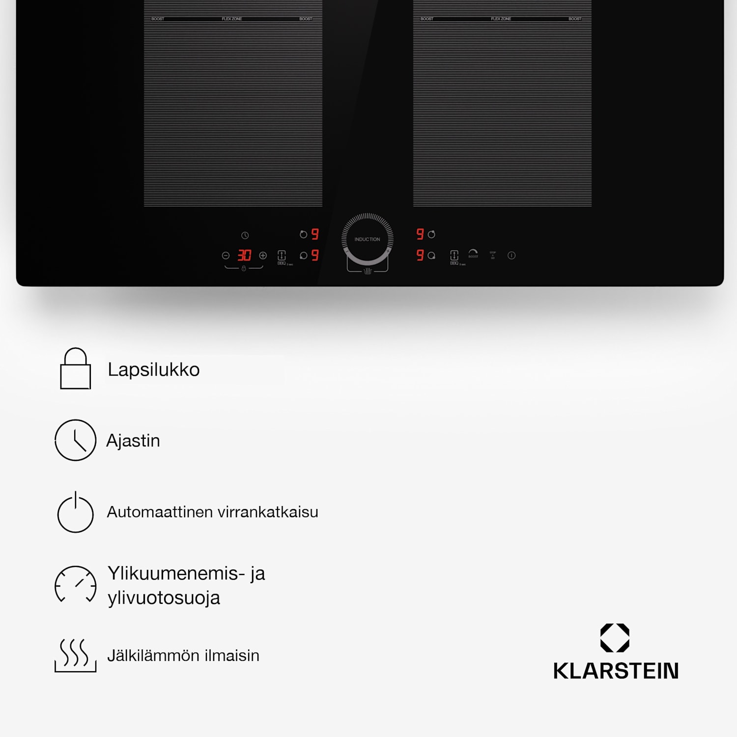 Delicatessa 77 Flex integroitava liesitaso induktio 4 aluetta 7000 W lasikeramiikka 77 cm | 2 Joustoaluetta | Musta