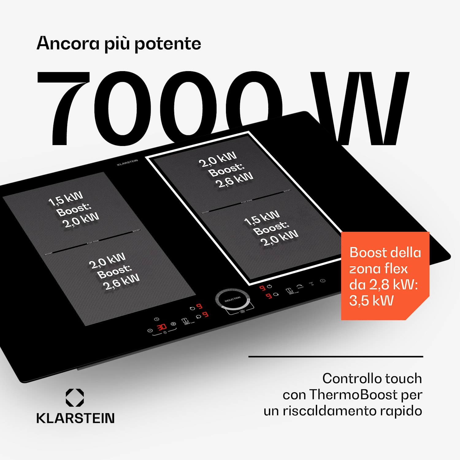 Delicatessa 77 Flex - Piano cottura a induzione da incasso, 4 zone, 7000 W, vetroceramica Flex | 77 cm | Nero