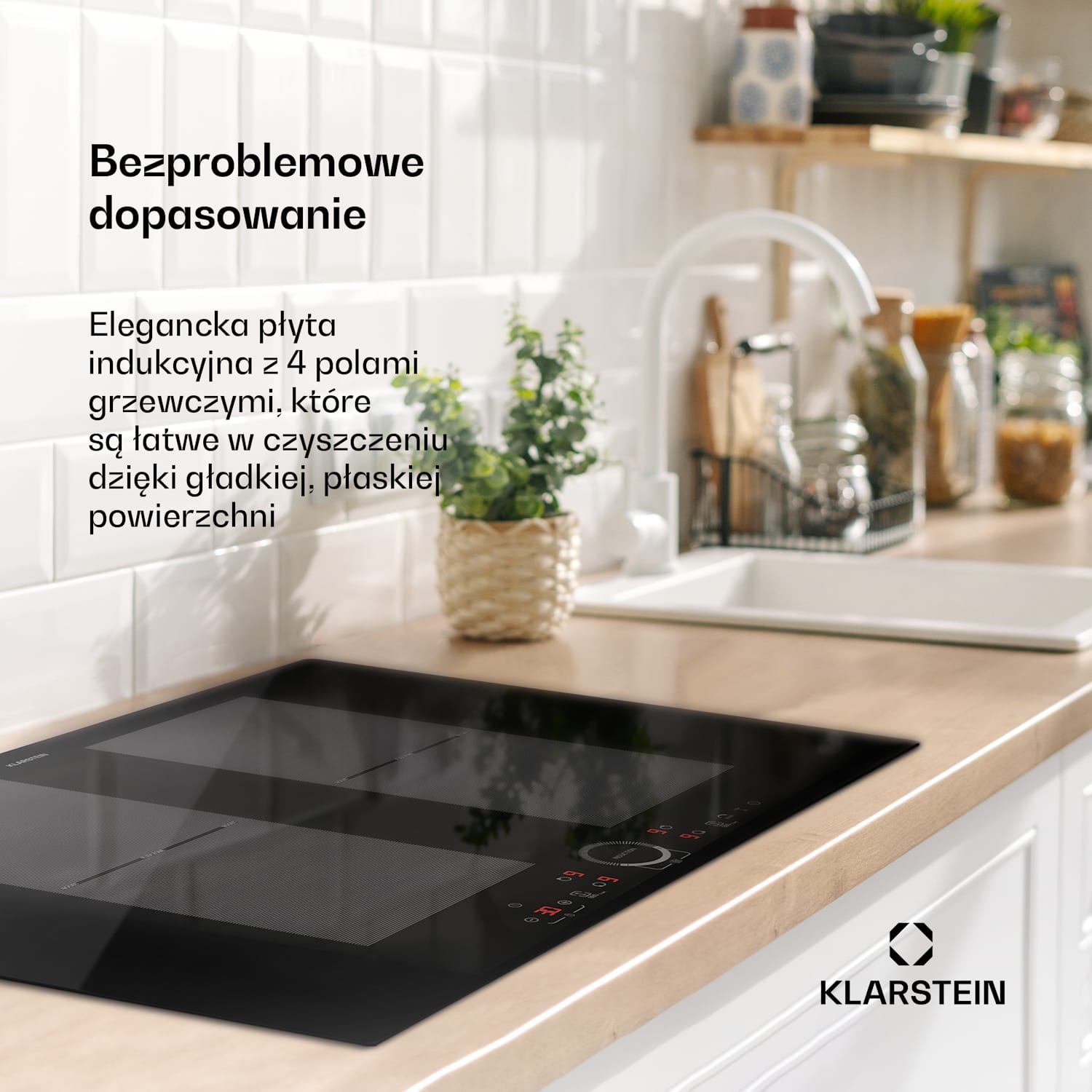 Delicatessa 77 Flex płyta indukcyjna do zabudowy, 4 pola grzewcze, 7000 W, ceramika szklana Flex | 77 cm | Czarny