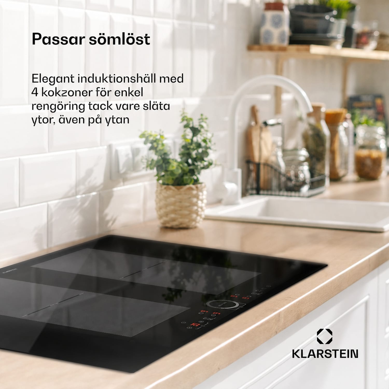 Delicatessa 77 Flex induktionshäll för inbyggnad 4 zoner 7000 W glaskeramik 77 cm | 2 Flexzon | Svart