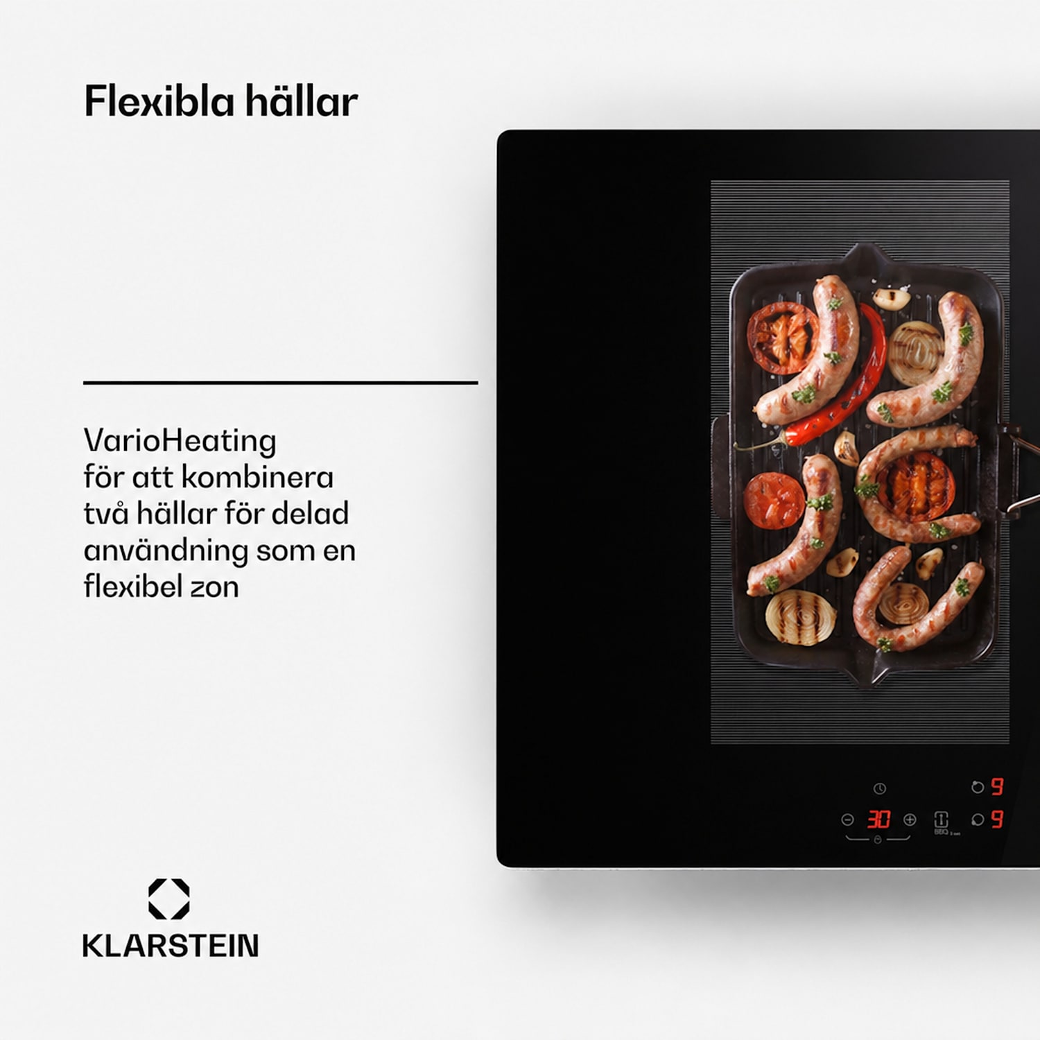 Delicatessa 77 Flex induktionshäll för inbyggnad 4 zoner 7000 W glaskeramik 77 cm | 2 Flexzon | Svart