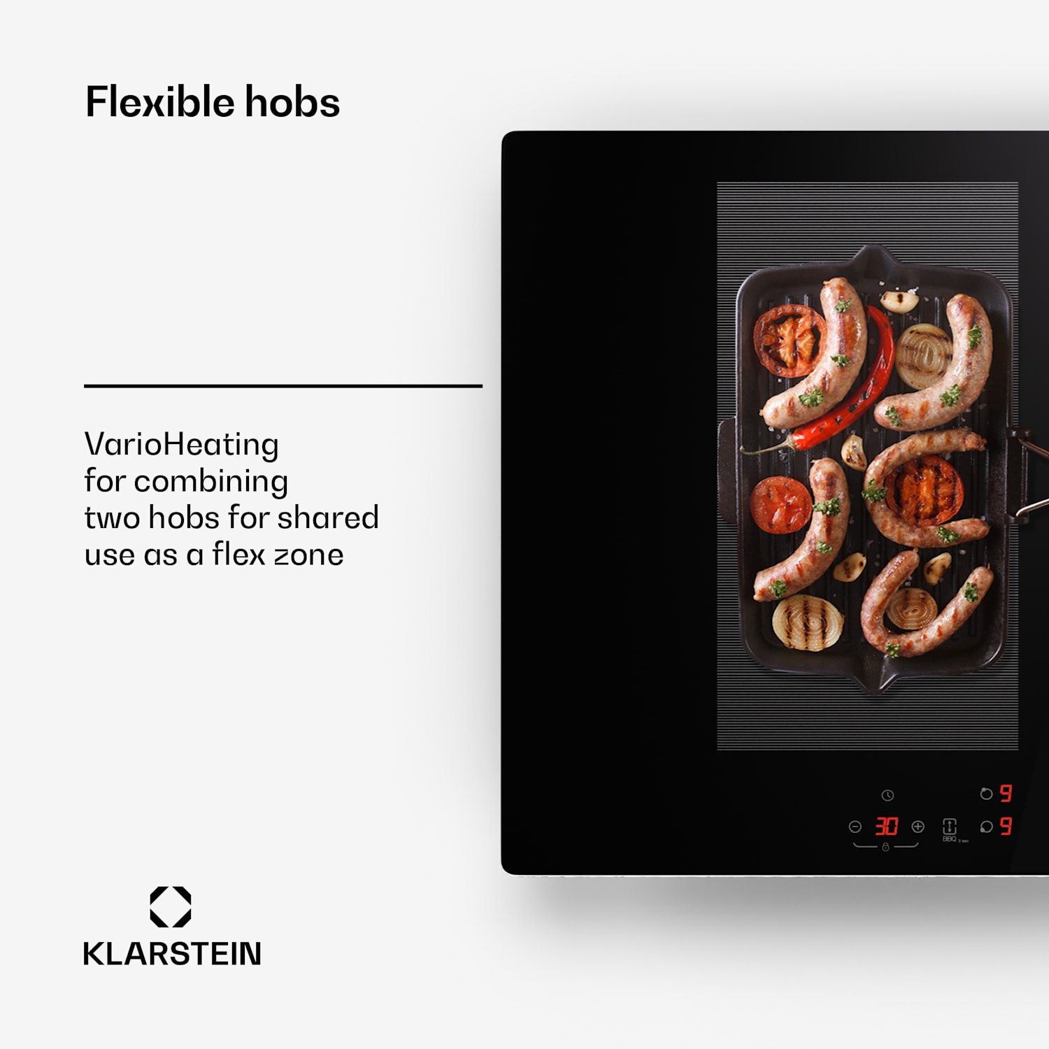 Placa de indução de encastrar Delicatessa 77 Flex 4 discos 7000 W vitrocerâmica Flex | 77 cm | Preto