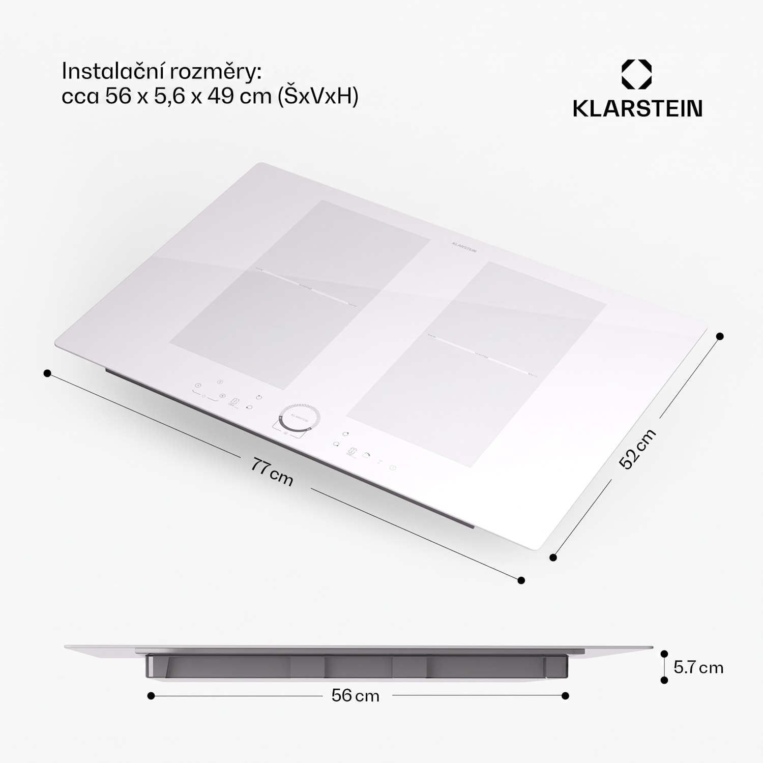Delicatessa 77 Flex, vestavná indukční varná deska, 4 zóny, 7000 W Flex | 77 cm | Bílá