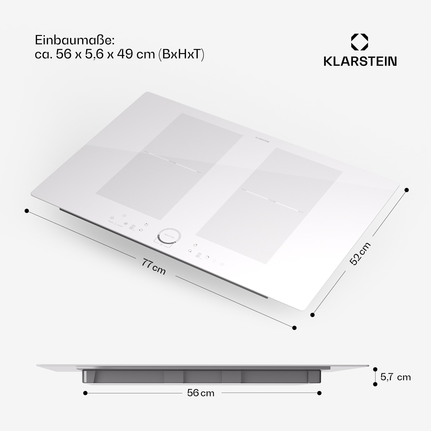 Delicatessa 77 Flex - Piano cottura a induzione da incasso, 4 zone, 7000 W, vetroceramica Flex | 77 cm | Bianco