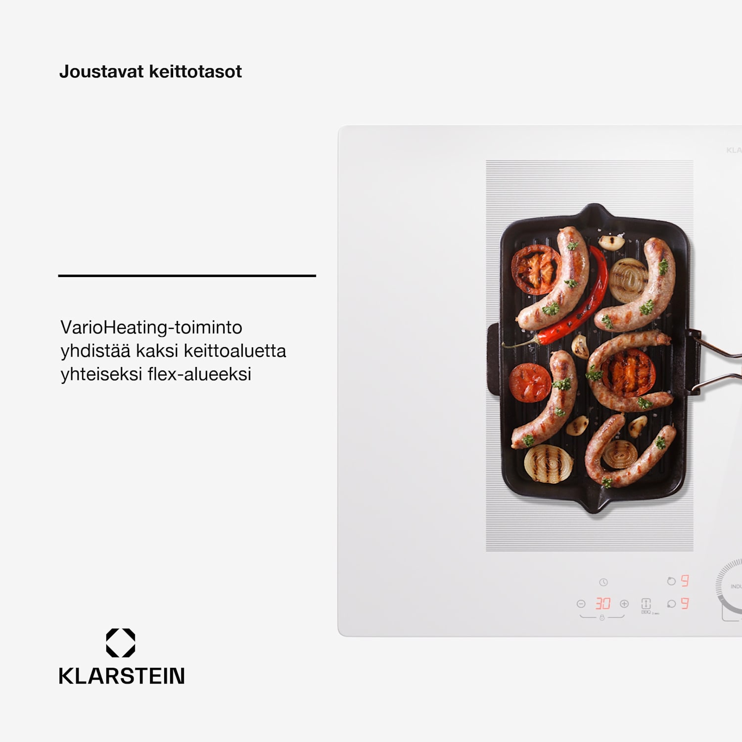 Delicatessa 77 Flex integroitava liesitaso induktio 4 aluetta 7000 W lasikeramiikka 77 cm | 2 Joustoaluetta | Valkoinen