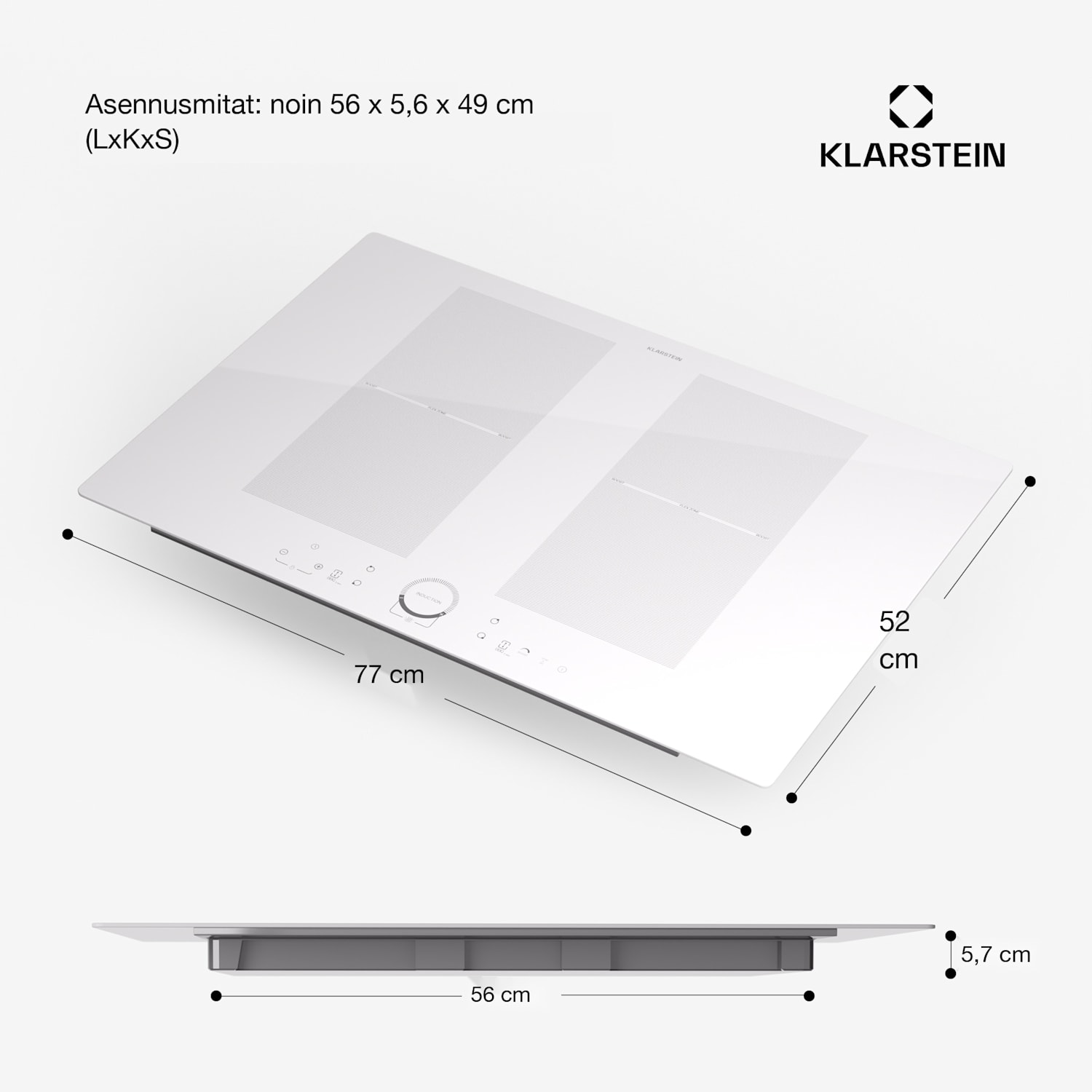 Delicatessa 77 Flex integroitava liesitaso induktio 4 aluetta 7000 W lasikeramiikka 77 cm | 2 Joustoaluetta | Valkoinen