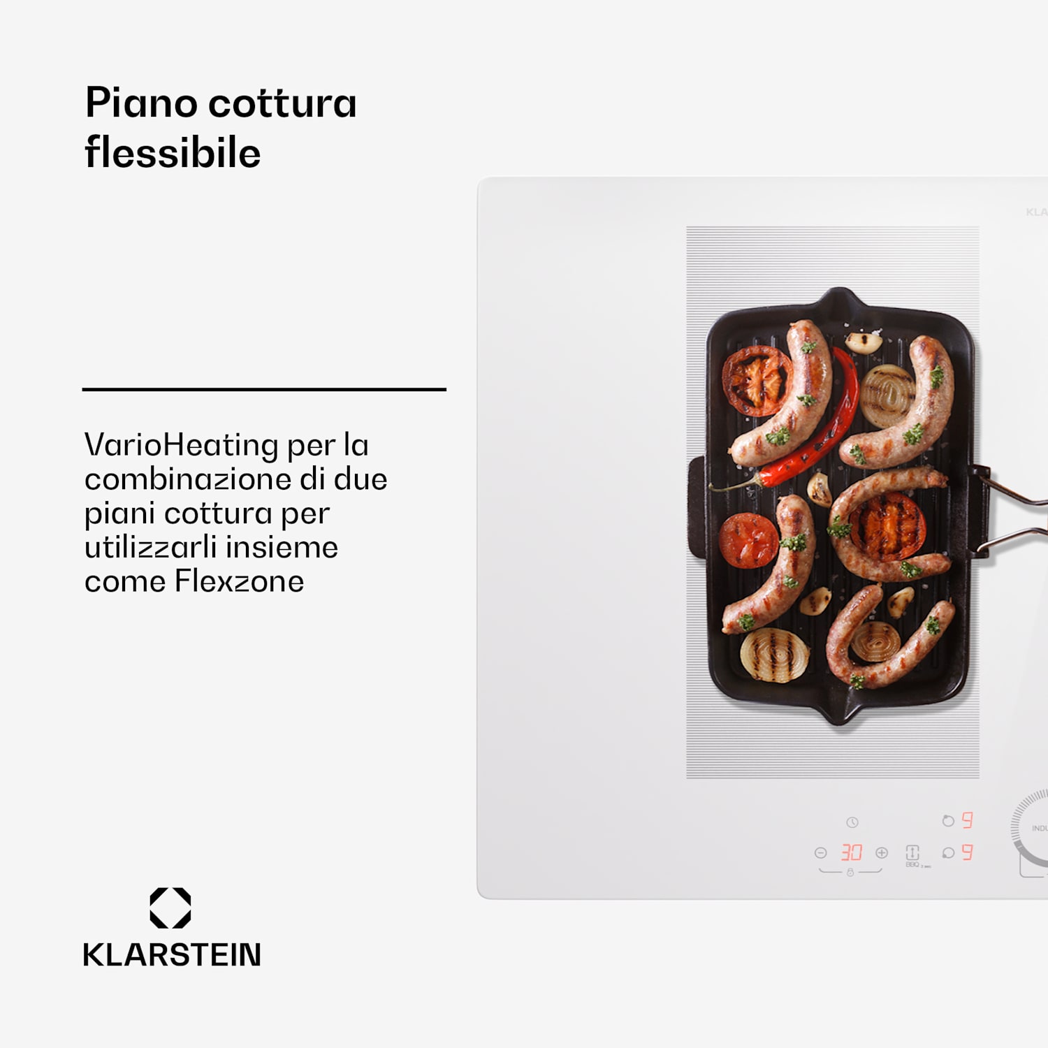 Delicatessa 77 Flex - Piano cottura a induzione da incasso, 4 zone, 7000 W, vetroceramica Flex | 77 cm | Bianco