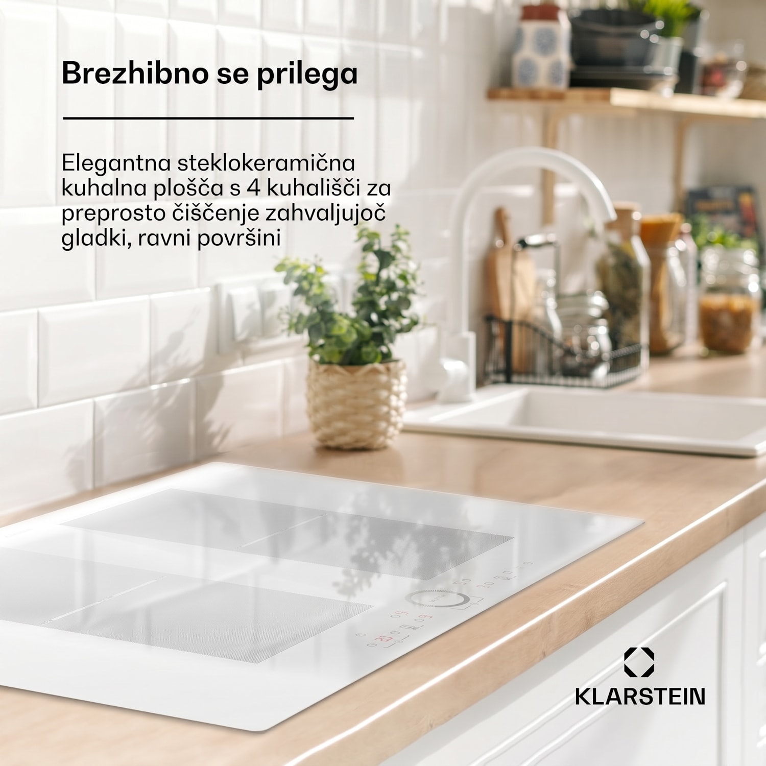 Delicatessa 77 Flex, vgradna indukcijska plošča, 4 cone, 7000 W Flex | 77 cm | Bela