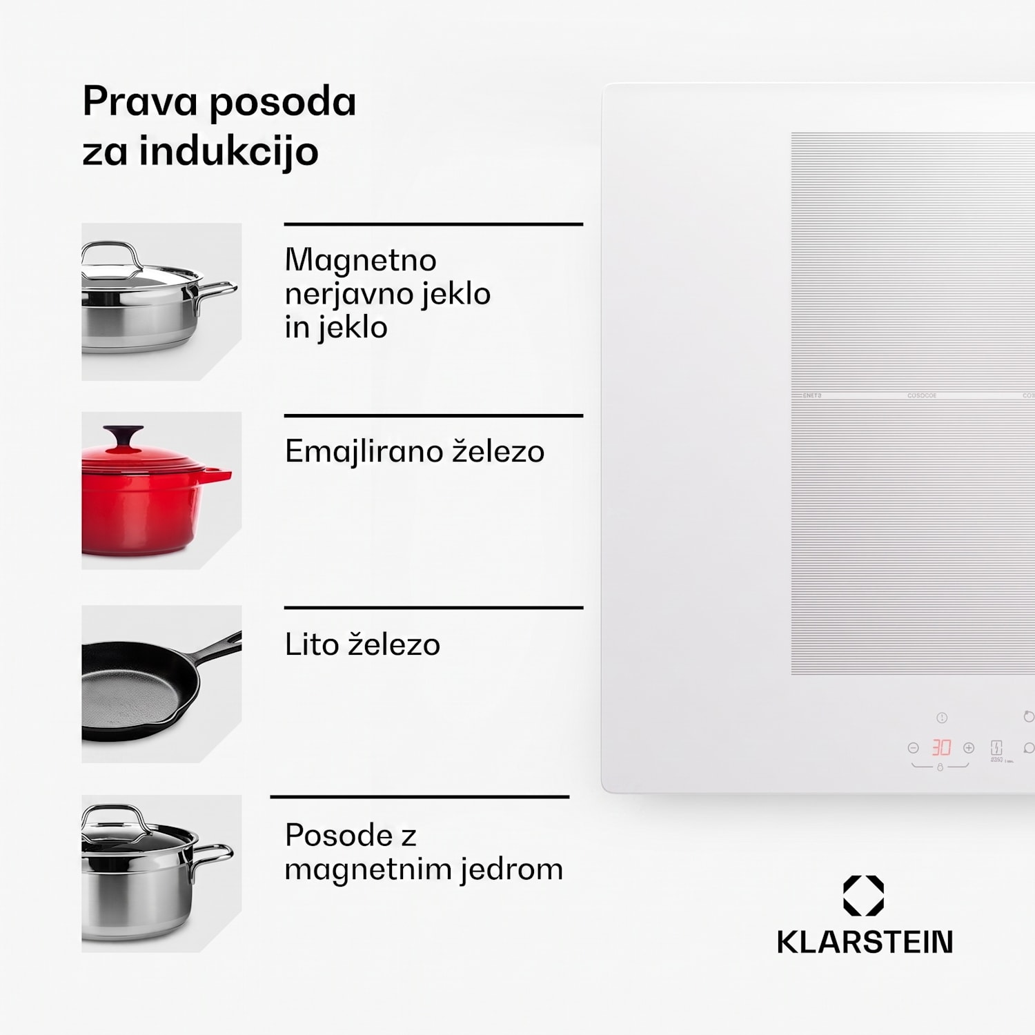 Delicatessa 77 Flex, vgradna indukcijska plošča, 4 cone, 7000 W Flex | 77 cm | Bela