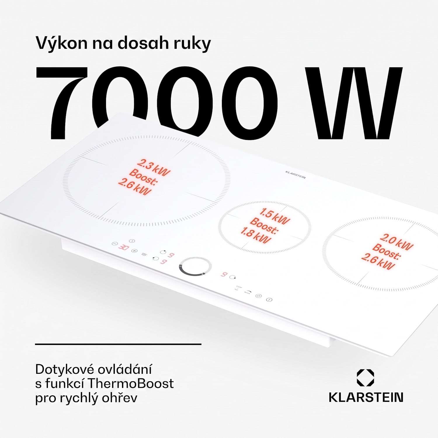 Delicatessa 80, vestavná indukční varná deska, 3 zóny, 6000 W, Paella zóna, sklokeramika Standard | 80 cm | Bílá