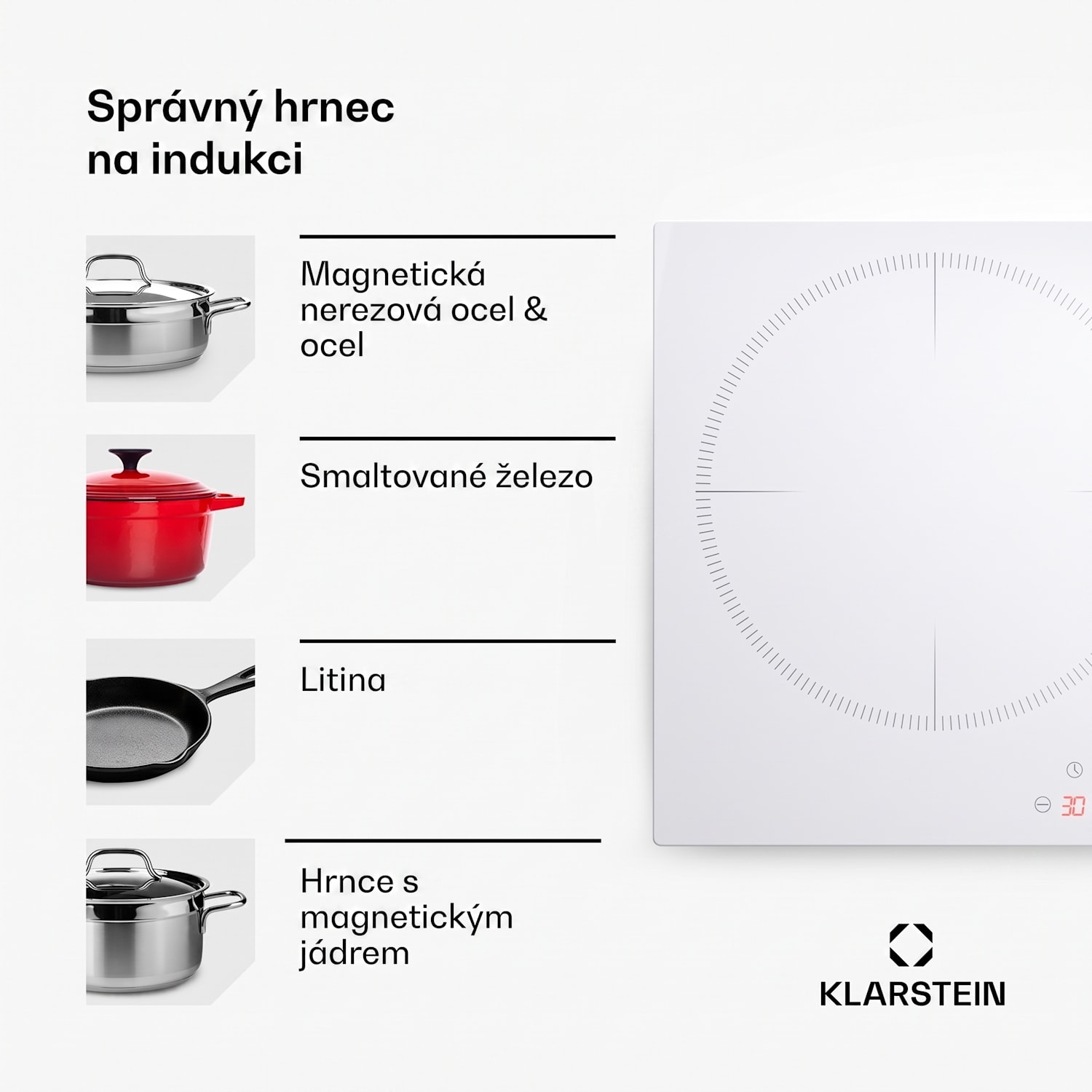 Delicatessa 80, vestavná indukční varná deska, 3 zóny, 6000 W, Paella zóna, sklokeramika Standard | 80 cm | Bílá