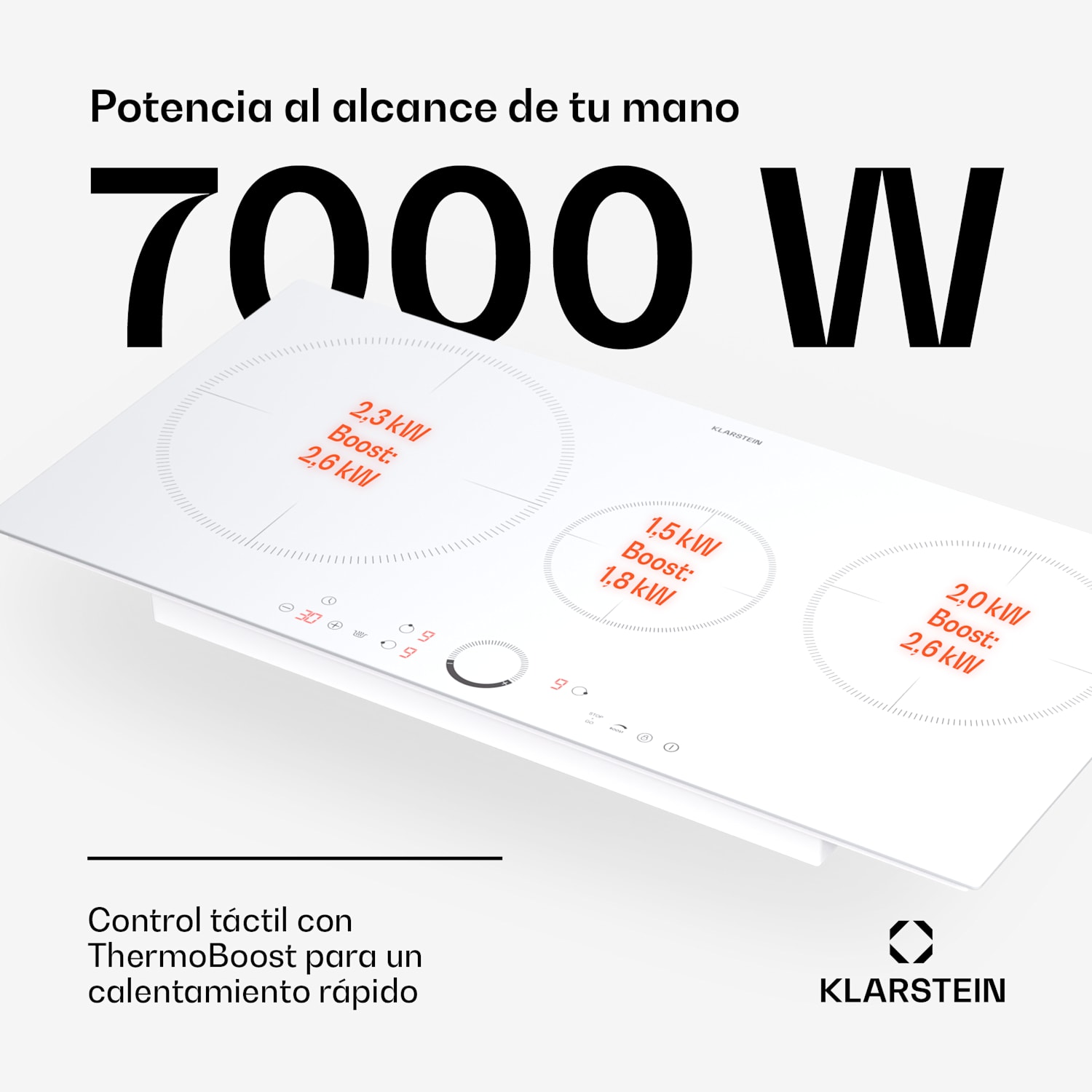 Delicatessa 80 Placa de inducción encastrable 3 zonas 6000 W Zona de paella Vitrocerámica Standard | 80 cm | Blanco