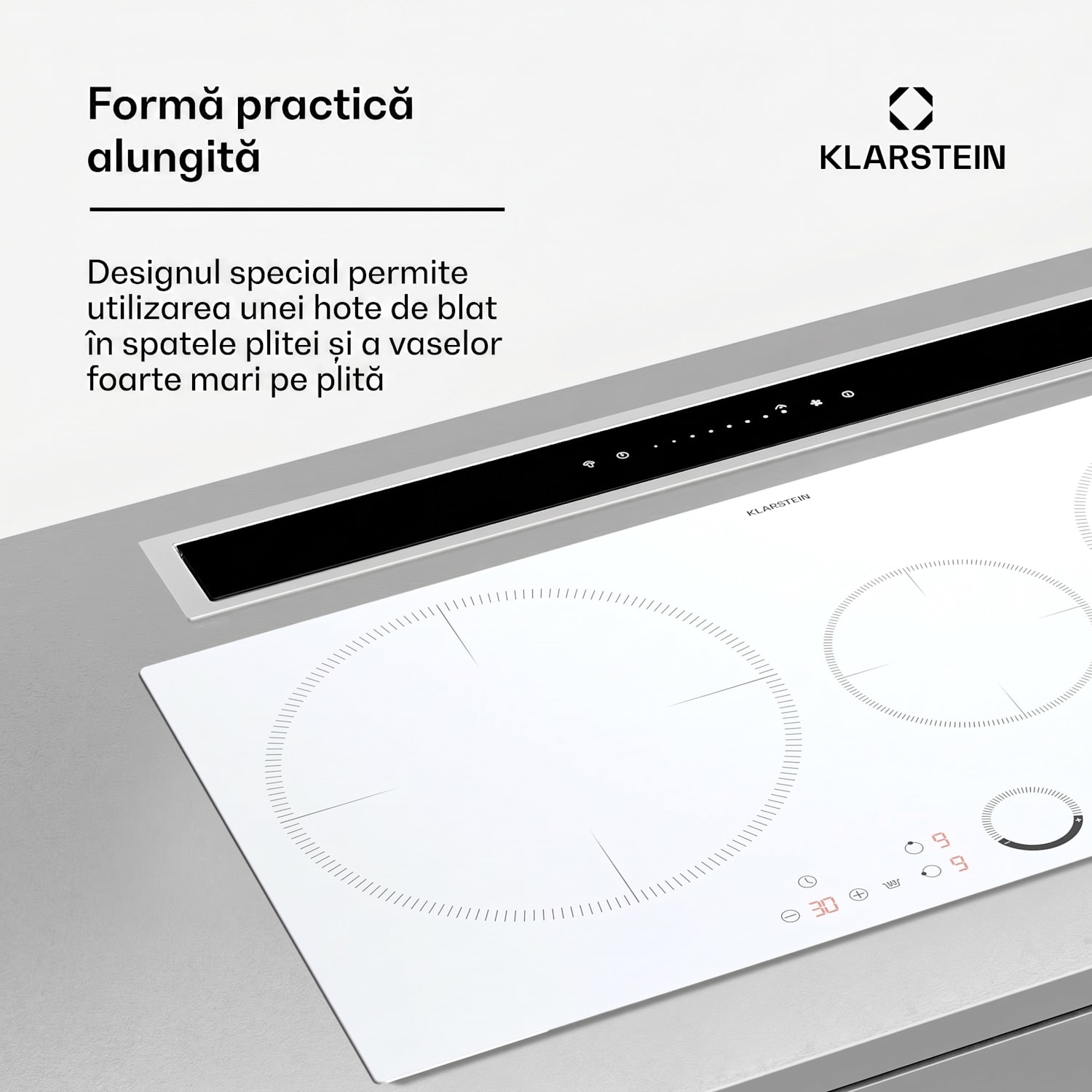 Delicatessa 80, plită cu inducție, incorporabilă, 3 zone, 6000 W, zonă Paella, vitroceramică Standard | 80 cm | Alb