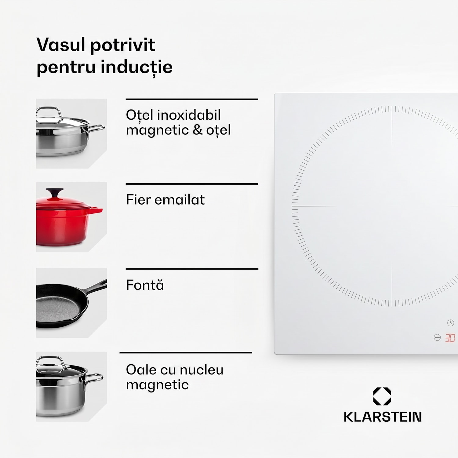 Delicatessa 80, plită cu inducție, incorporabilă, 3 zone, 6000 W, zonă Paella, vitroceramică Standard | 80 cm | Alb