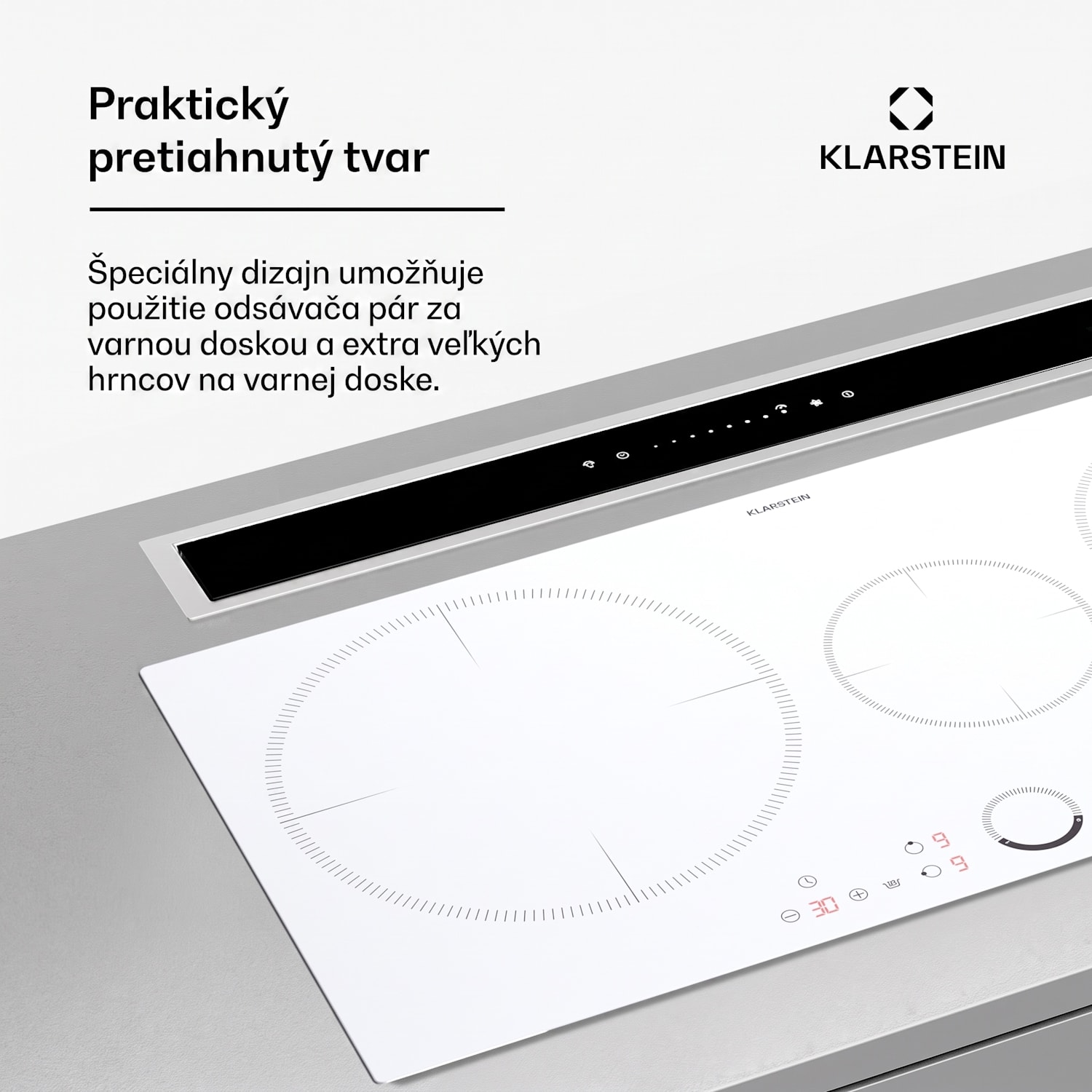 Delicatessa 80, vstavaná indukčná varná doska, 3 zóny, 6000 W, Paella zóna, sklokeramika Standard | 80 cm | Biela