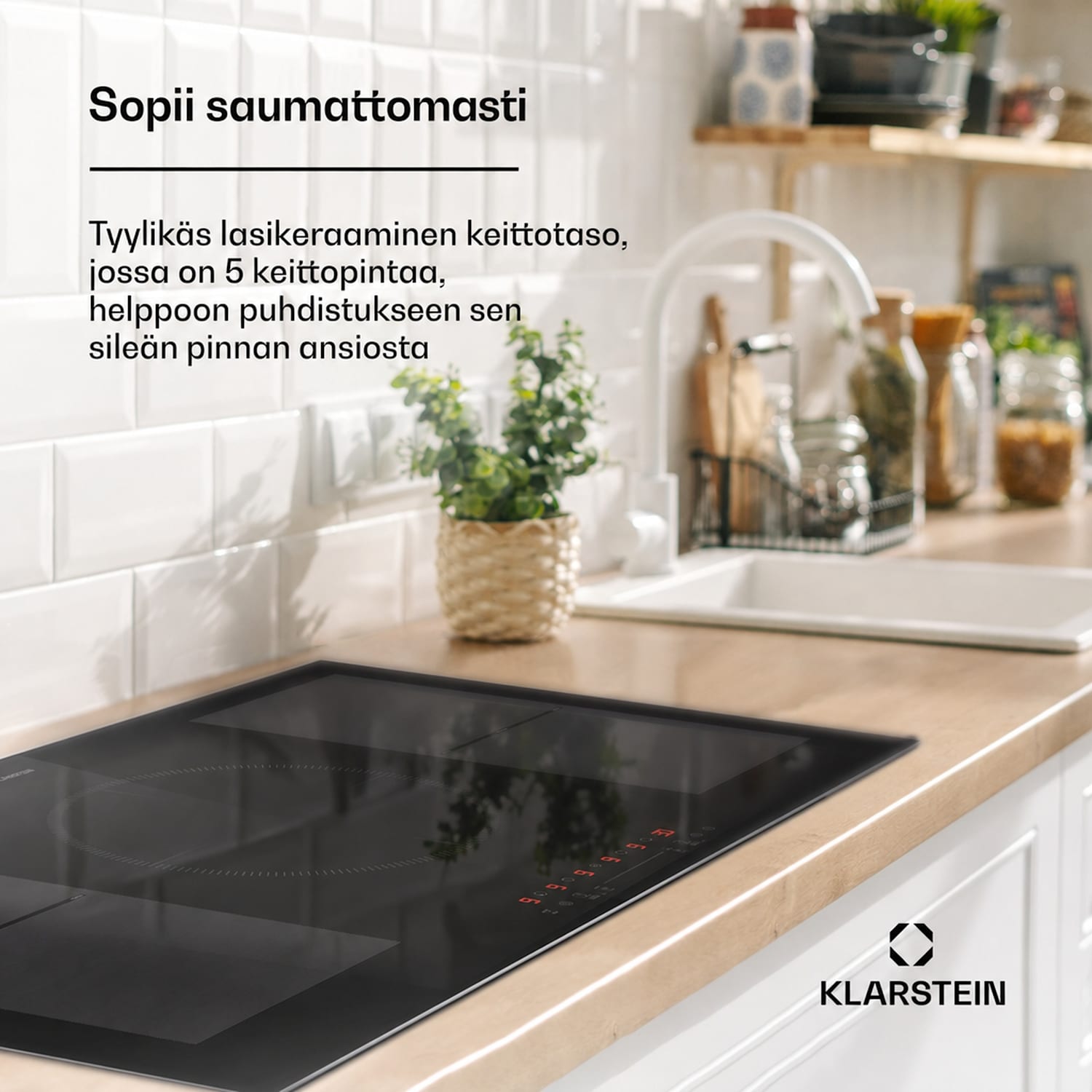 Delicatessa 90 Hybrid Prime integroitava liesi induktio 5 aluetta 7200 W omavarainen 90 cm | 2 Joustoaluetta | Musta