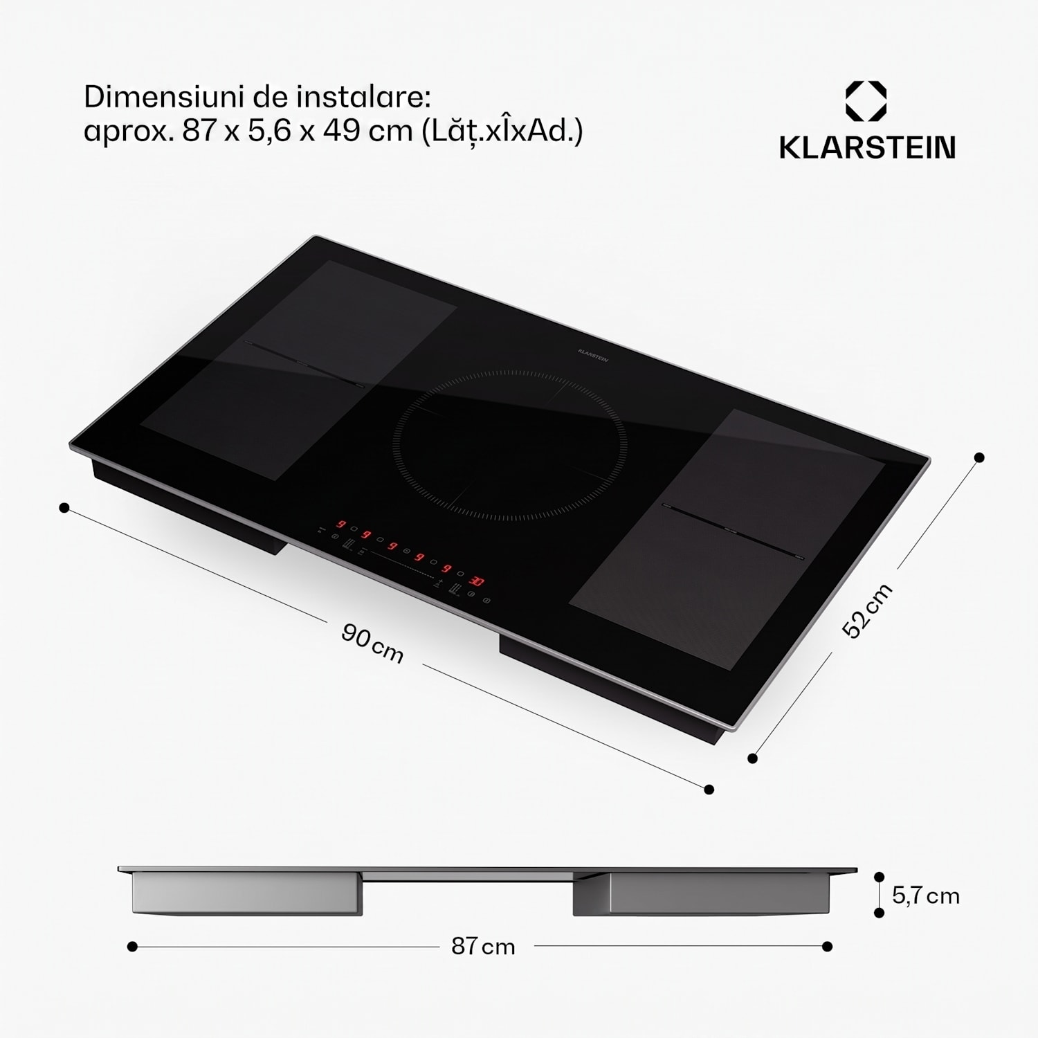 Delicatessa 90 Hybrid Prime plită cu inducție incorporabilă 5 zone 7200 W, independentă Hybrid | 90 cm | Negru