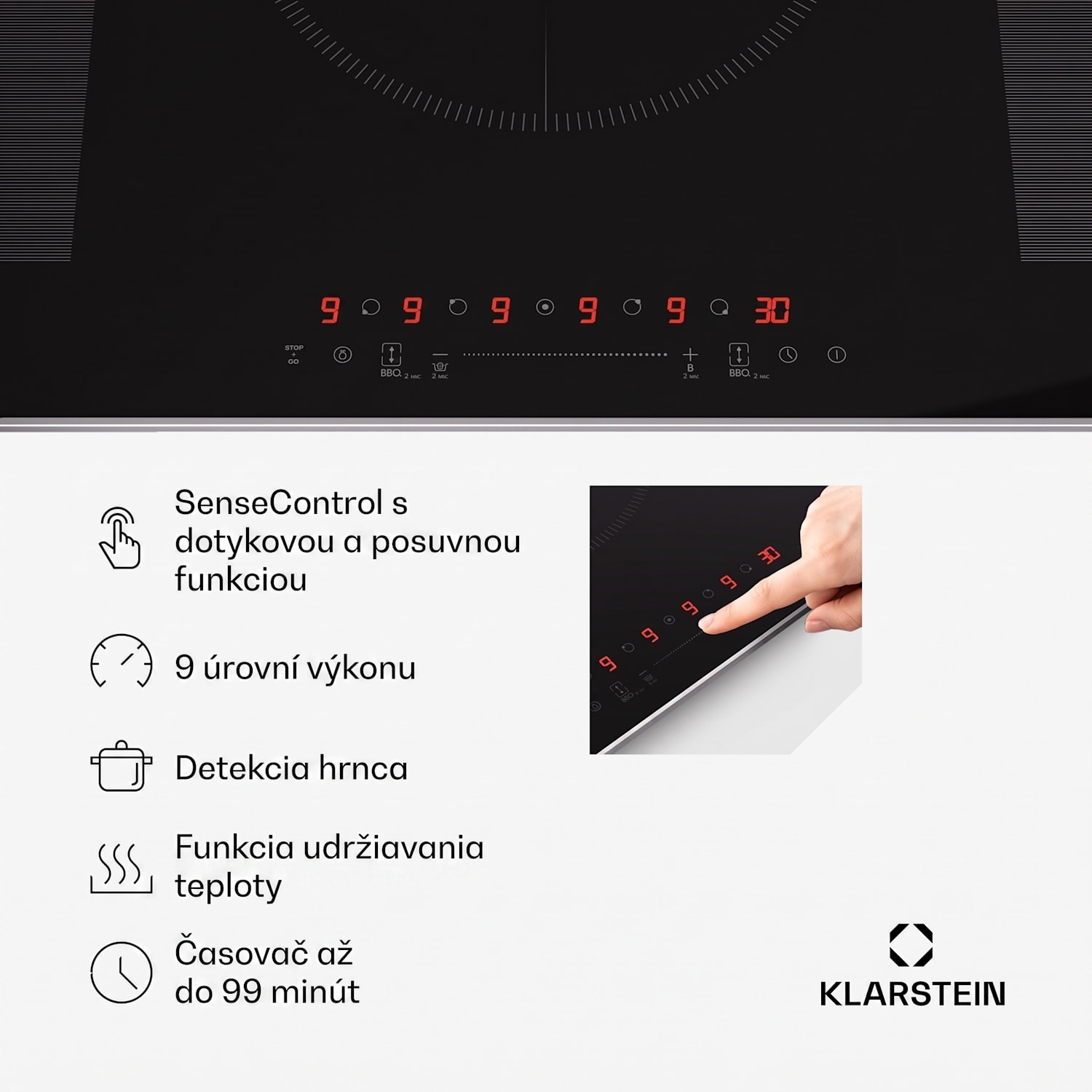Delicatessa 90 Hybrid Prime vstavaná indukčná varná doska 5 zón 7200 W sebestačná Hybrid | 90 cm | Čierna