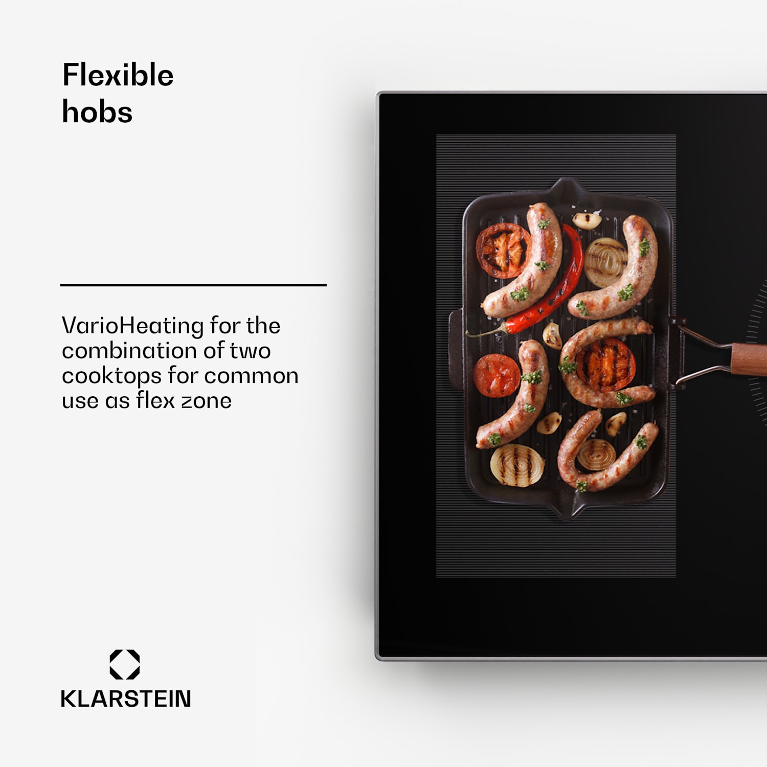 Delicatessa 90 Hybrid Prime, vgradna indukcijska plošča, 5 con, 7200 W, samozadostna Hybrid | 90 cm | Črna