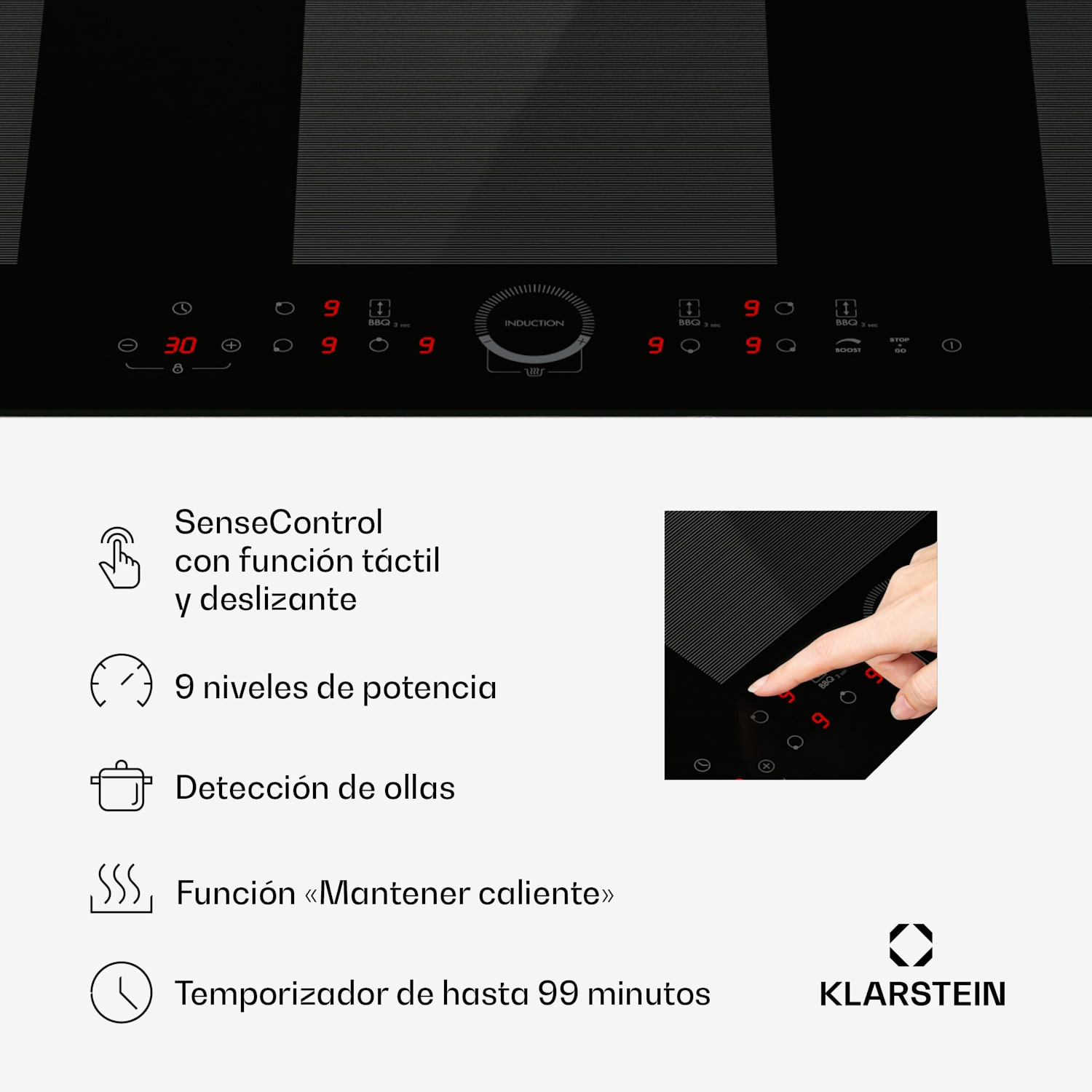 Delicatessa 90 Full Flex Placa de inducción encastrable 6 zonas 10500 W  Full Flex | 90 cm | Negro