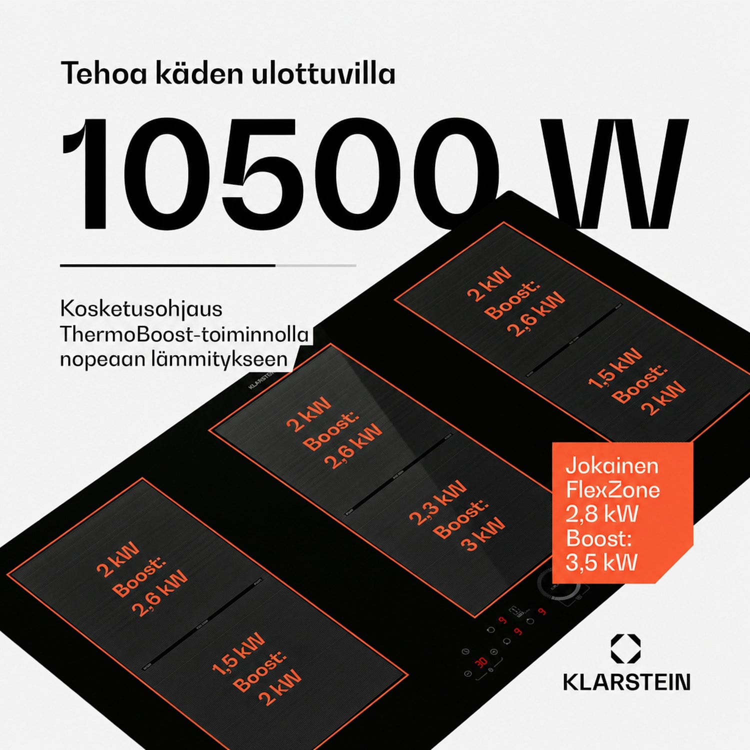 Delicatessa 90 Full Flex integroitava liesi induktio 6 aluetta 10 500 W omavarainen 90 cm | 3 Joustoalue | Musta