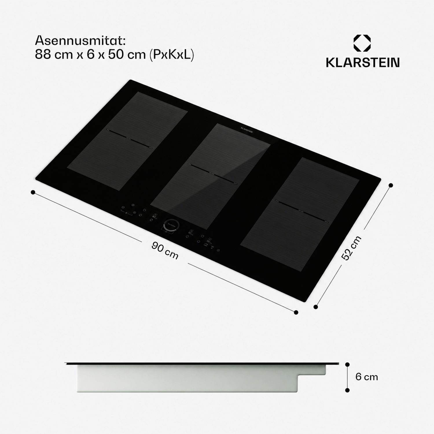 Delicatessa 90 Full Flex integroitava liesi induktio 6 aluetta 10 500 W omavarainen 90 cm | 3 Joustoalue | Musta