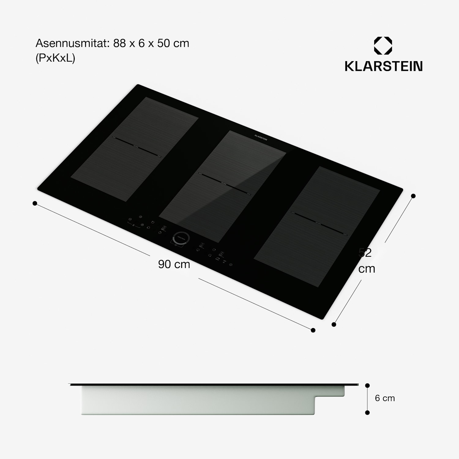 Delicatessa 90 Full Flex integroitava liesi induktio 6 aluetta 10 500 W omavarainen 90 cm | 3 Joustoalue | Musta