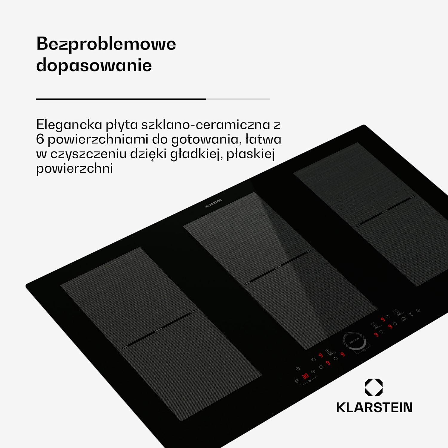 Delicatessa 90 Full Flex płyta indukcyjna do zabudowy, 6 pól grzewczych, 10500 W, samowystarczalna Full Flex | 90 cm | Czarny