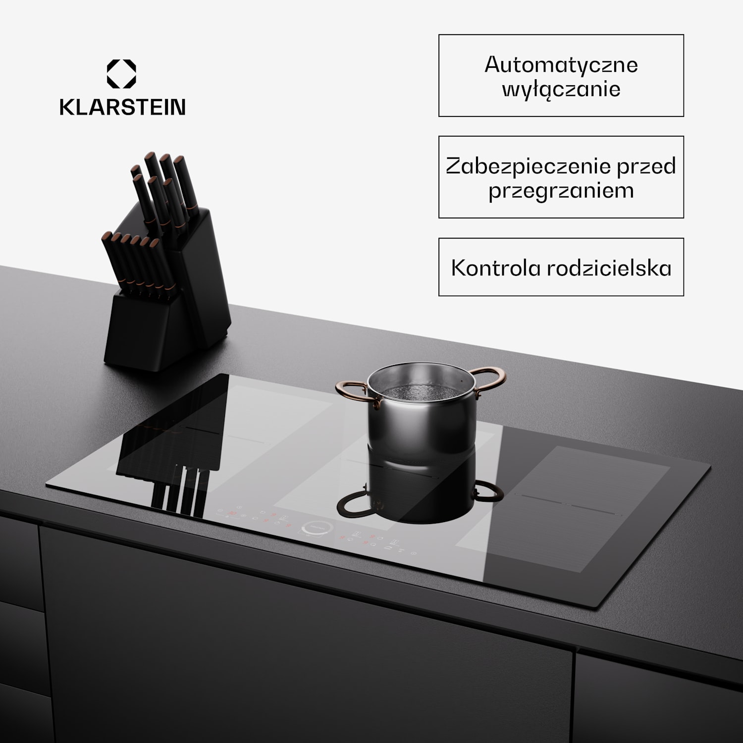 Delicatessa 90 Full Flex płyta indukcyjna do zabudowy, 6 pól grzewczych, 10500 W, samowystarczalna Full Flex | 90 cm | Czarny