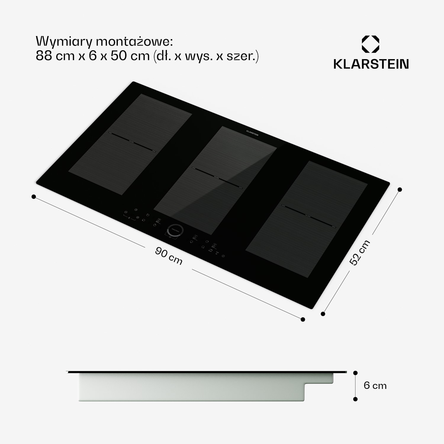 Delicatessa 90 Full Flex płyta indukcyjna do zabudowy, 6 pól grzewczych, 10500 W, samowystarczalna Full Flex | 90 cm | Czarny