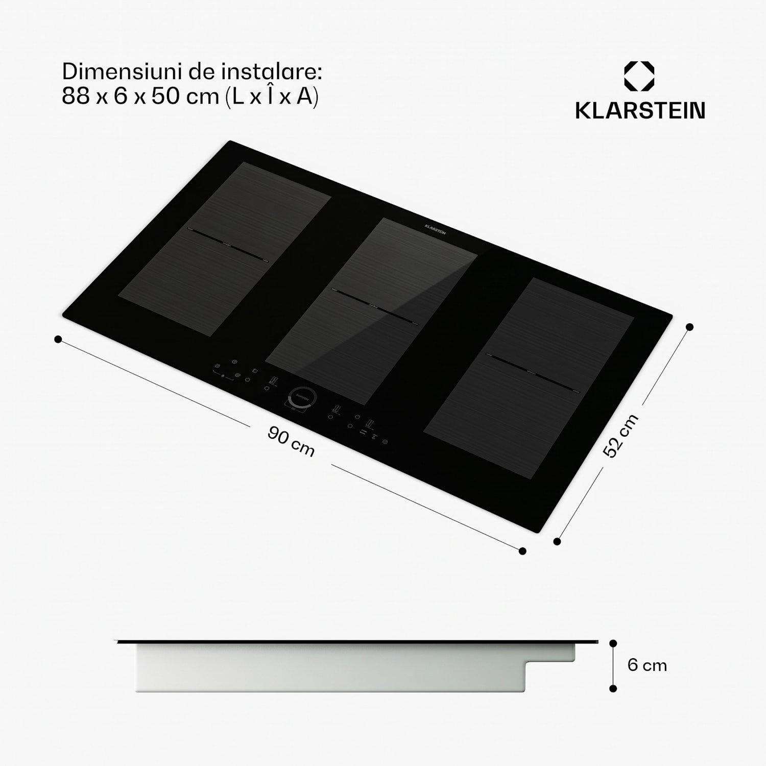 Delicatessa 90 Full Flex plita incorporabila cu inductie 6 zone 10 500 W Full Flex | 90 cm | Negru