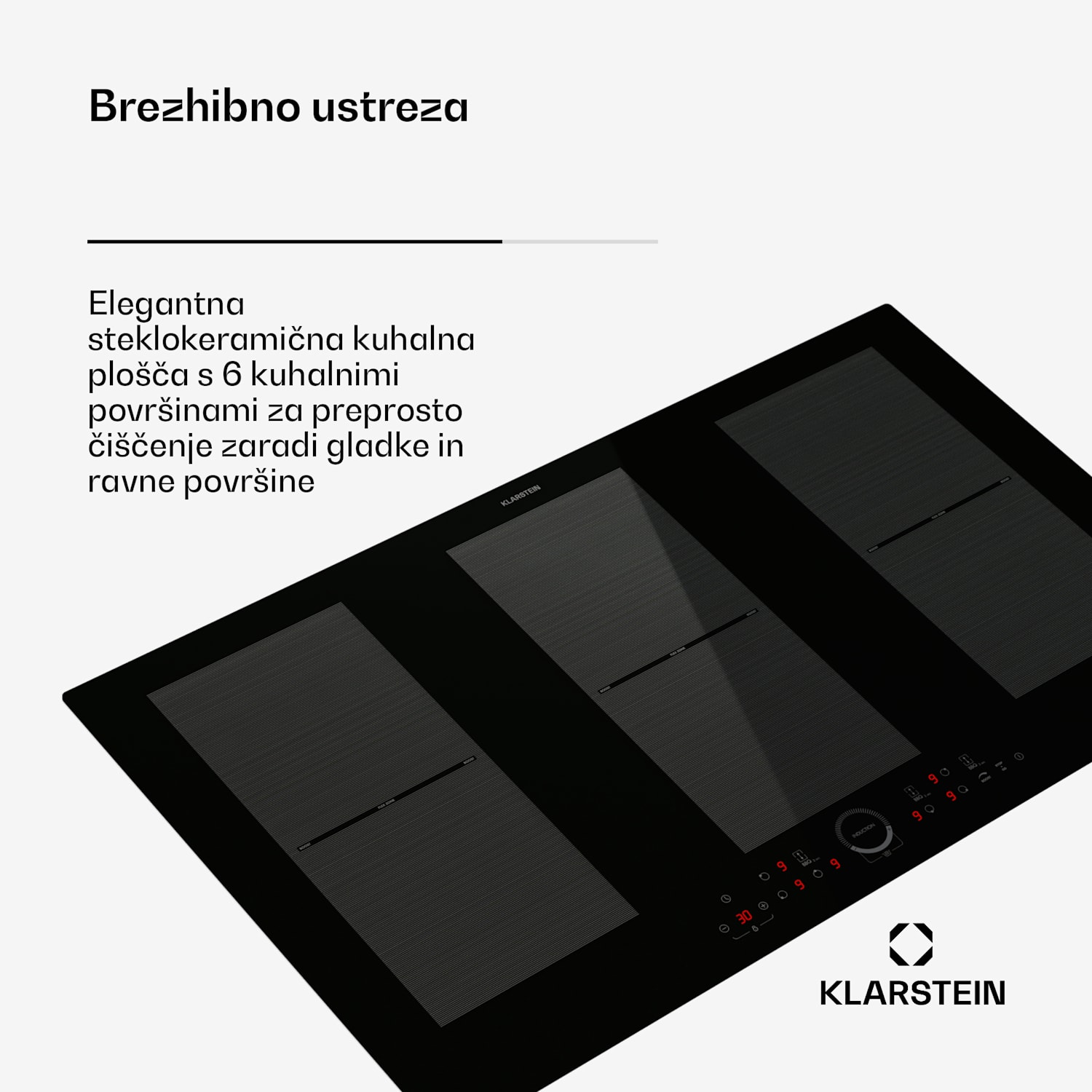 Delicatessa 90 Full Flex, vgradna indukcijska kuhalna plošča, 6 con, 10.500 W, samostojna Full Flex | 90 cm | Črna