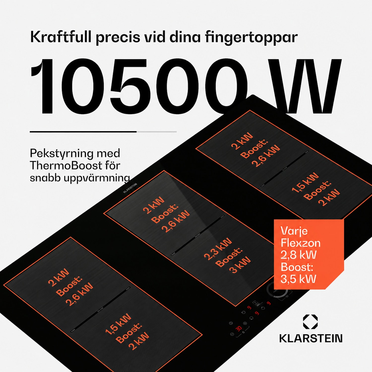 Delicatessa 90 Full Flex induktionshäll för inbyggnad 6 zoner 10500W autark 90 cm | 3 Flexzon | Svart