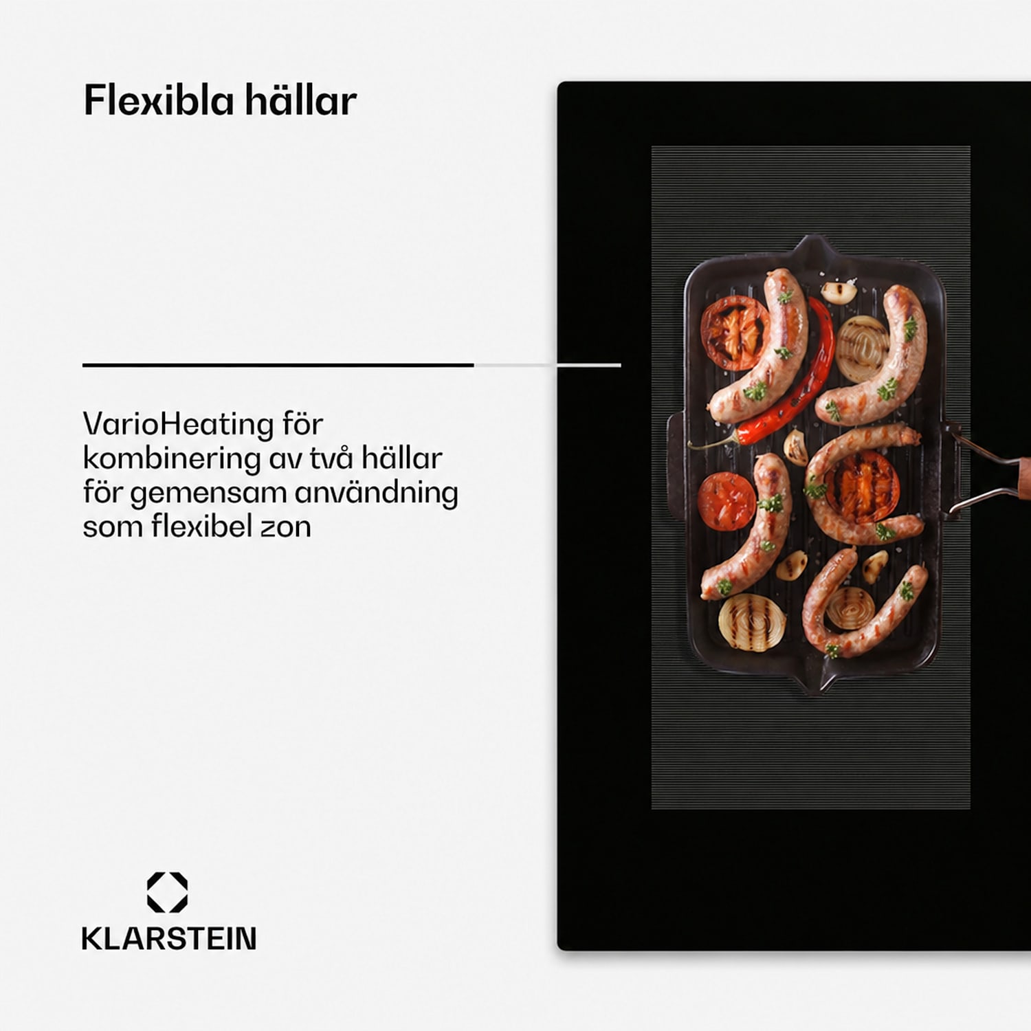 Delicatessa 90 Full Flex induktionshäll för inbyggnad 6 zoner 10500W autark 90 cm | 3 Flexzon | Svart
