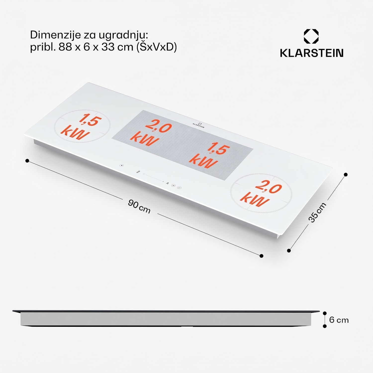 Delicatessa 90 Slim Hybrid indukcijska ploča za kuhanje 