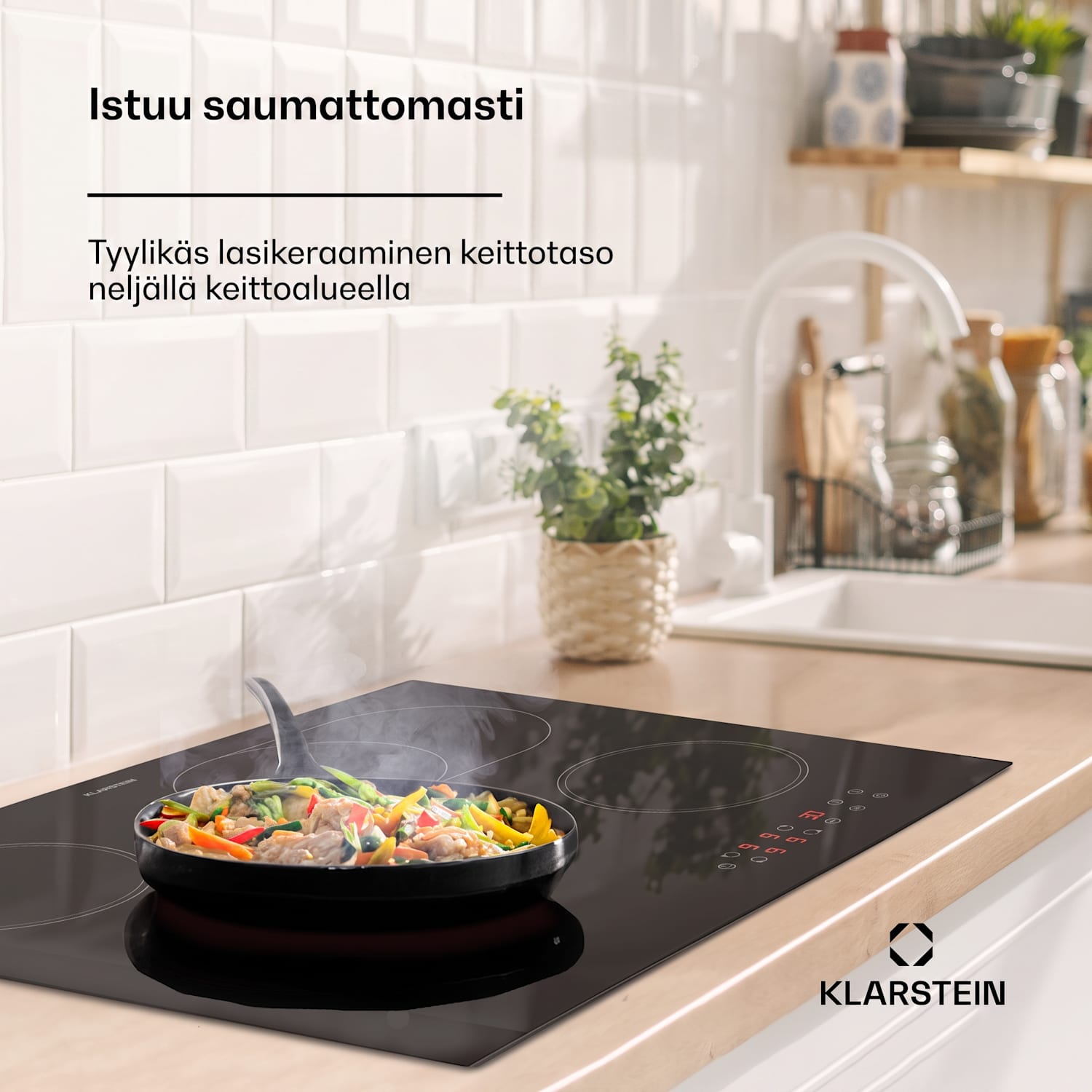 Virtuosa 4 liesitaso 60 cm 6600 W kaksoiskeittoalue Plus-alue ajastin lasikeramiikka 60 cm | Soikea/Kolminkertainen | Kehyksetön