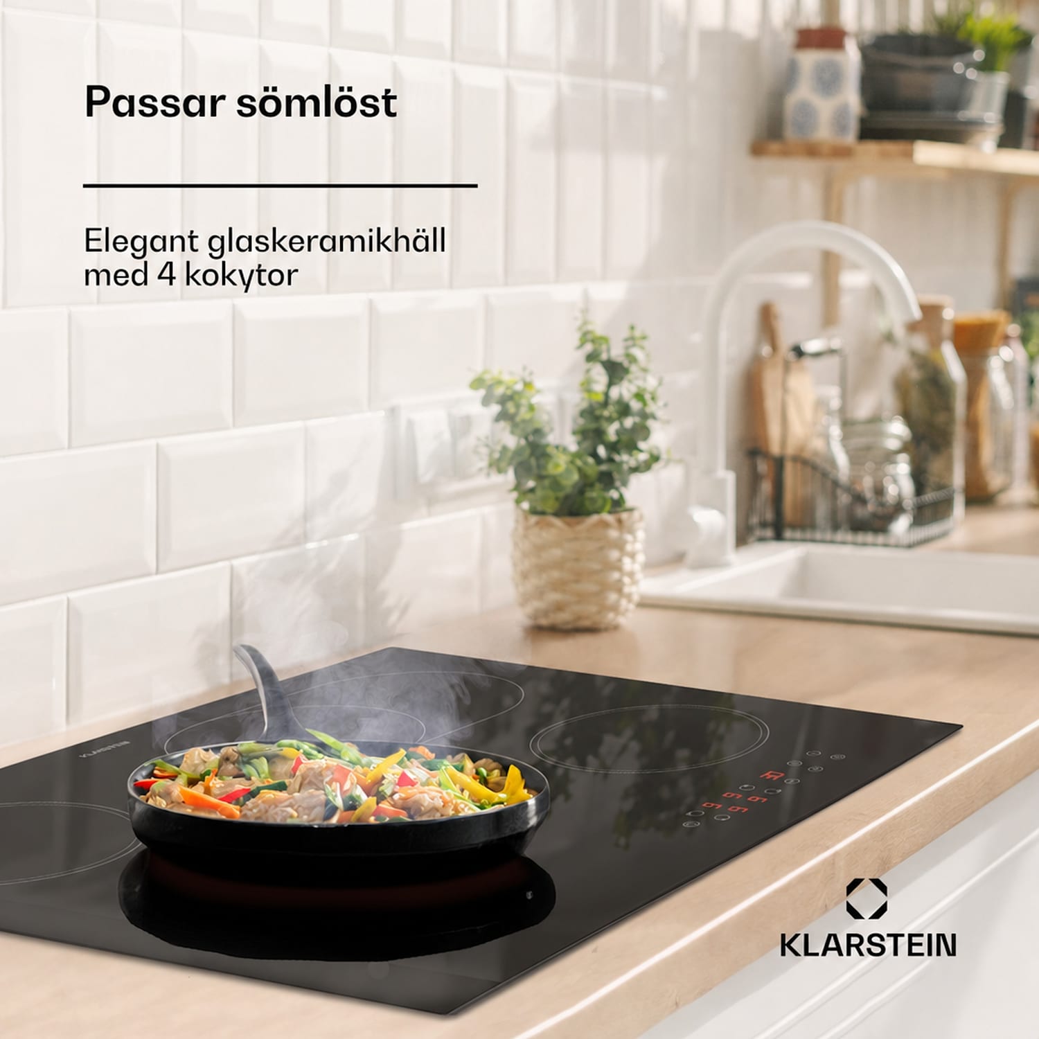 Virtuosa 4 spishäll 60 cm 6600 W Dualzone Pluszone timer glaskeramik  60 cm | Oval/Trippel | Ramlös